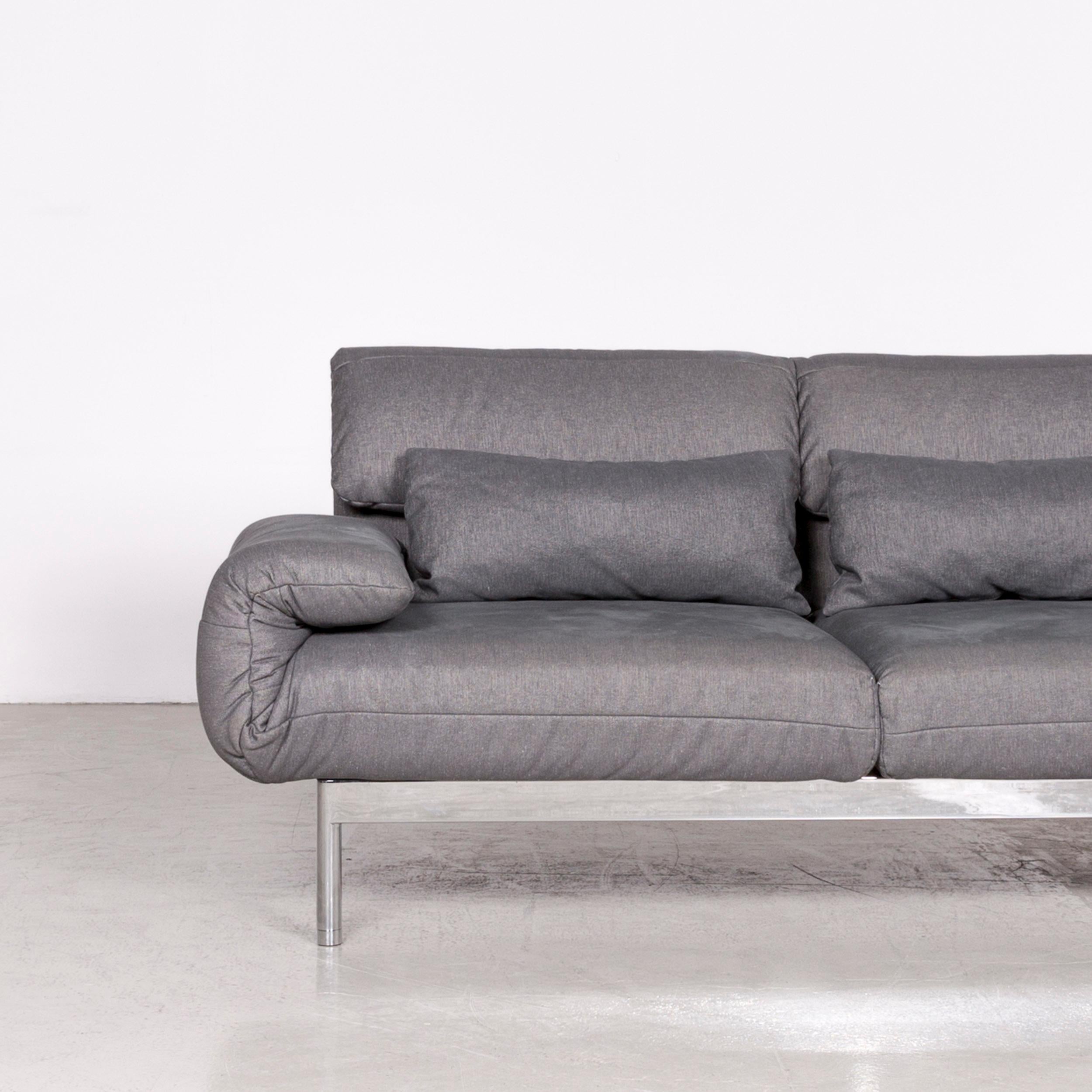 Rolf Benz Plura Designer Sofa Fabric Grey Relax Function Couch Modern For Sale 1