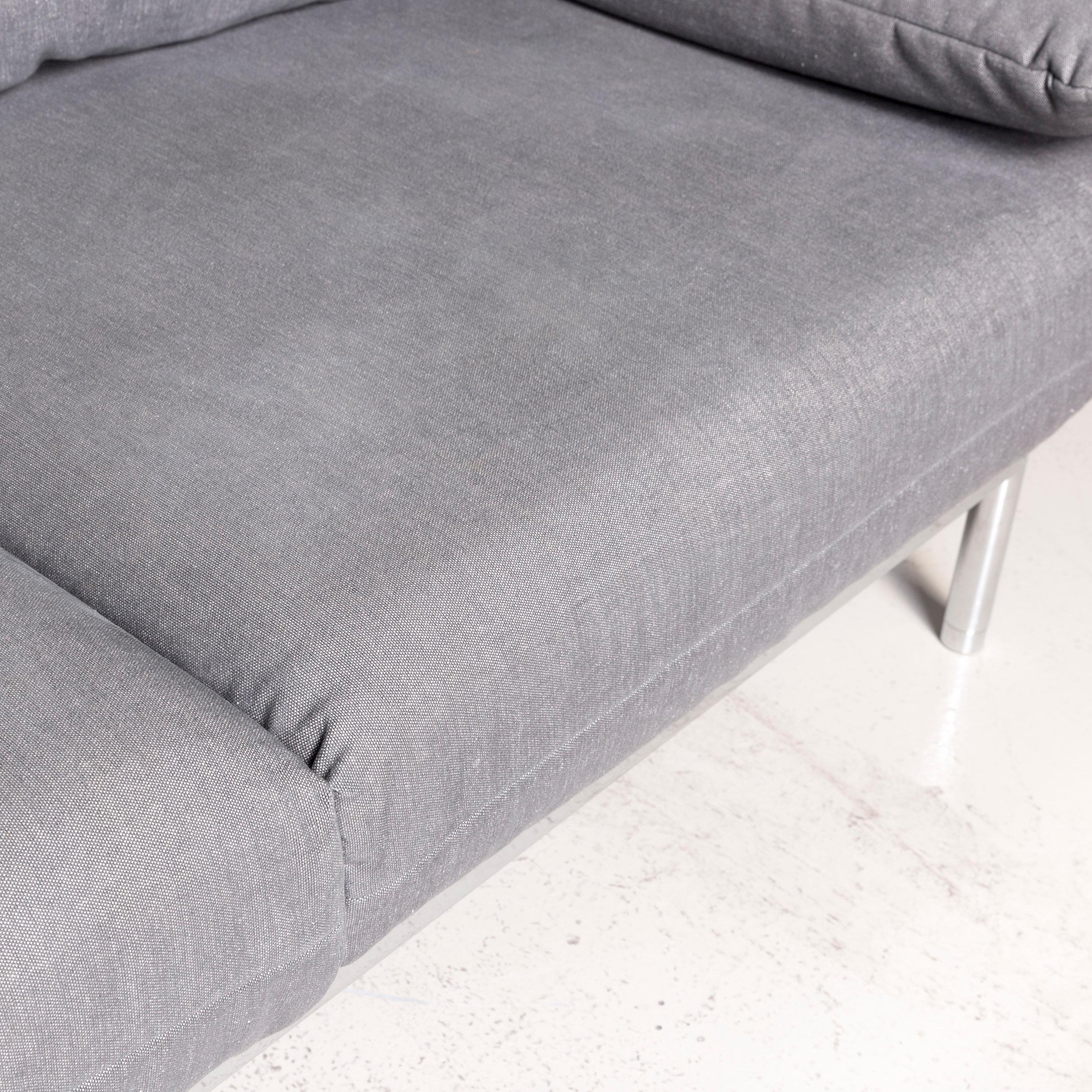 Rolf Benz Plura Designer Sofa Fabric Grey Relax Function Couch Modern For Sale 3