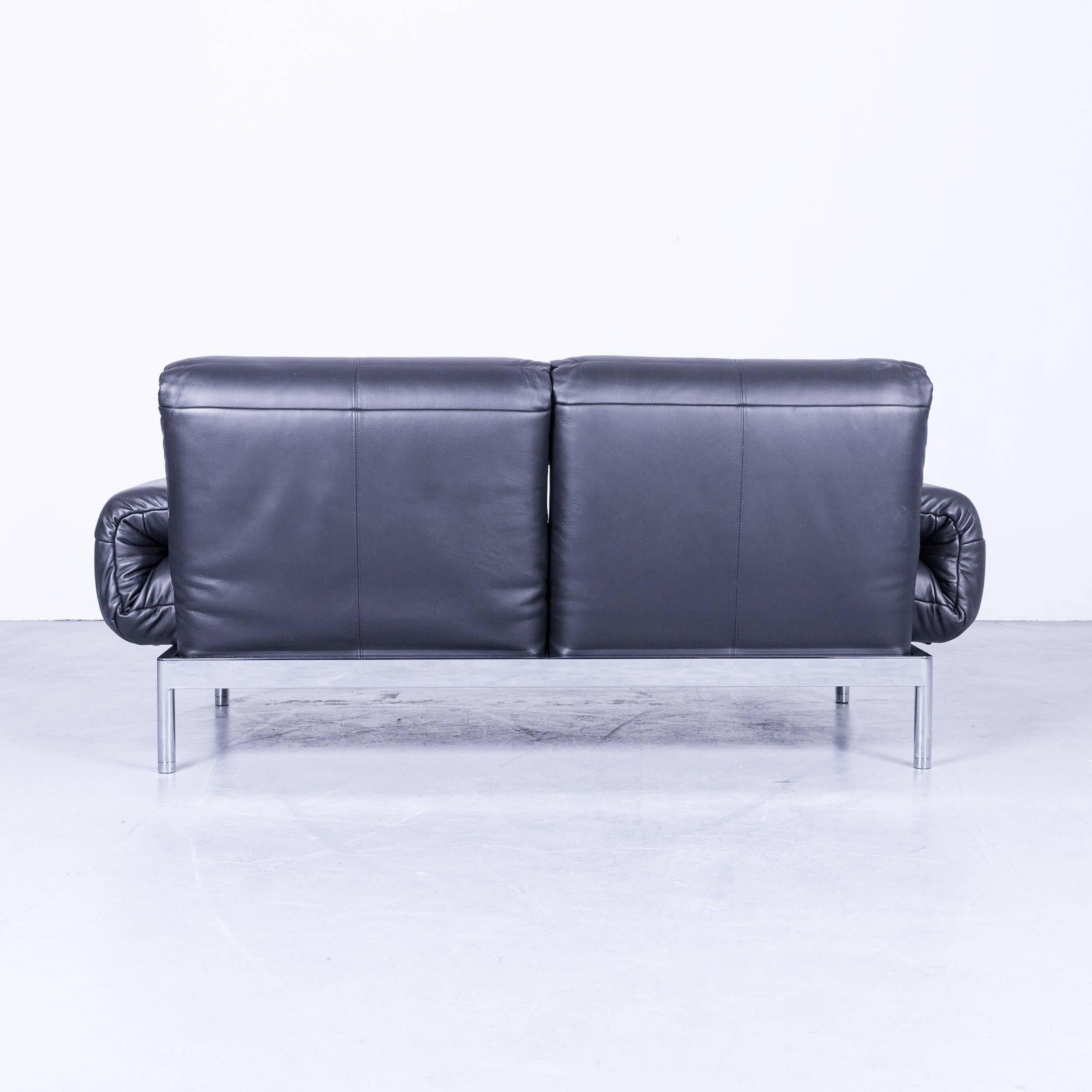 Rolf Benz Plura Designer Sofa Leather Black Relax Function Couch Modern 5