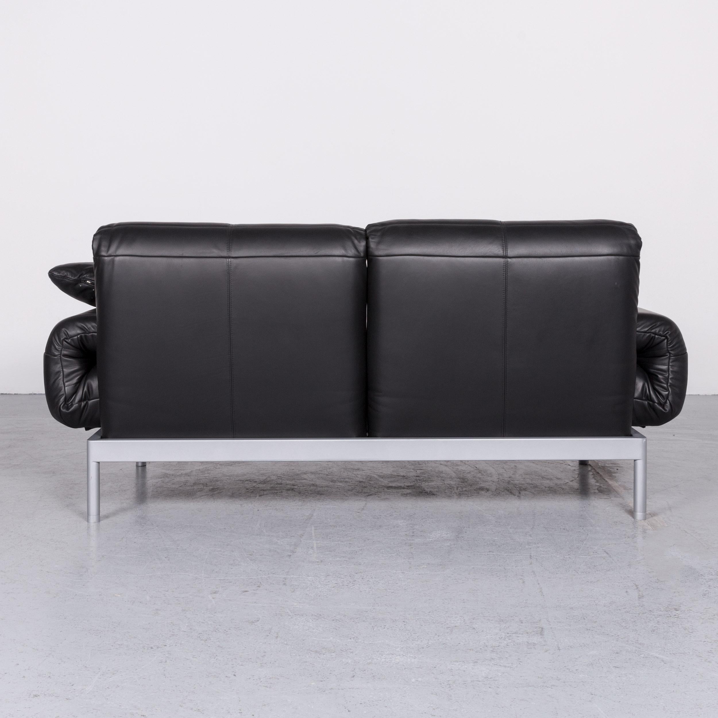 Rolf Benz Plura Designer Sofa Leather black Relax Function Couch Modern For Sale 4