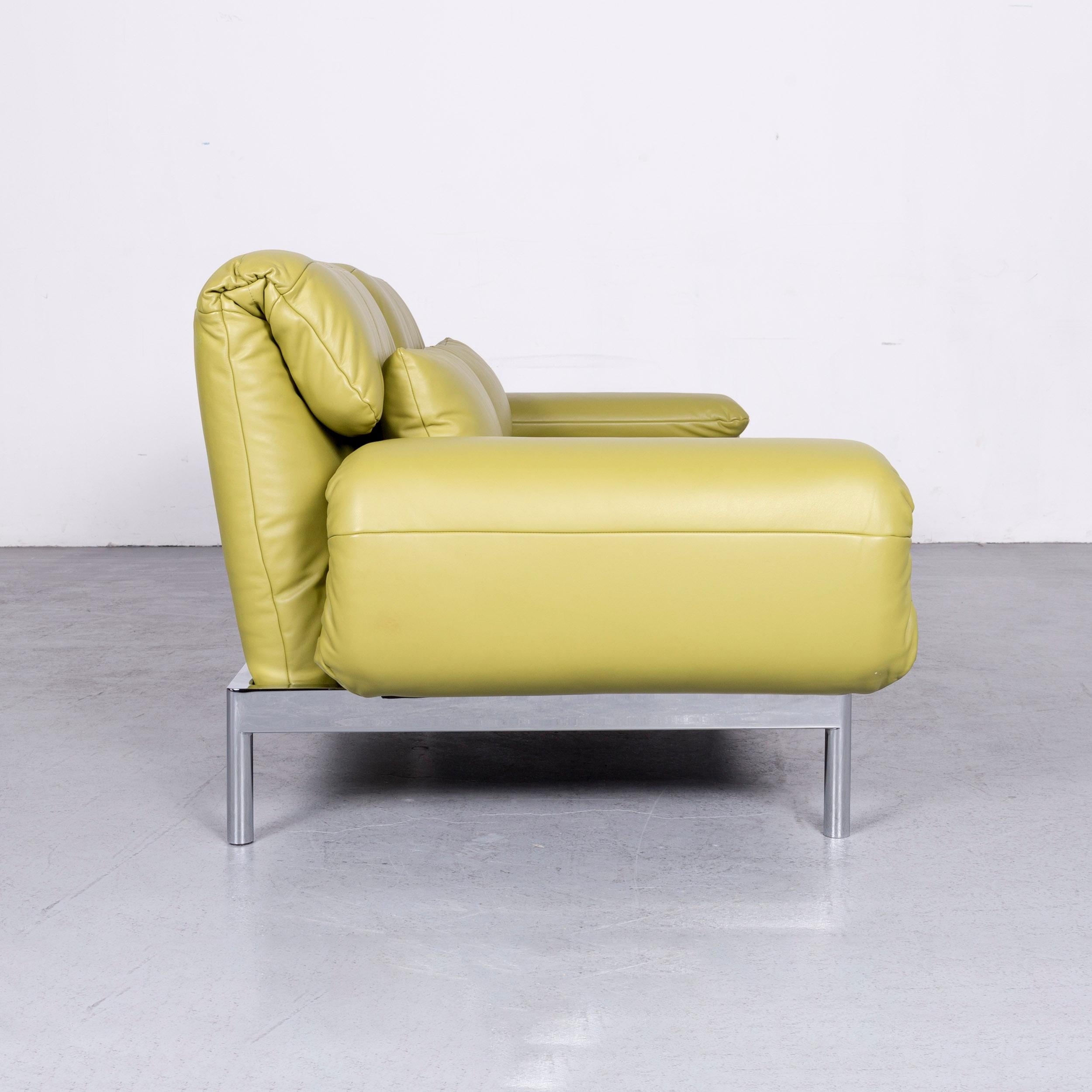 Rolf Benz Plura Designer Sofa Leather Green Relax Function Couch Modern 7