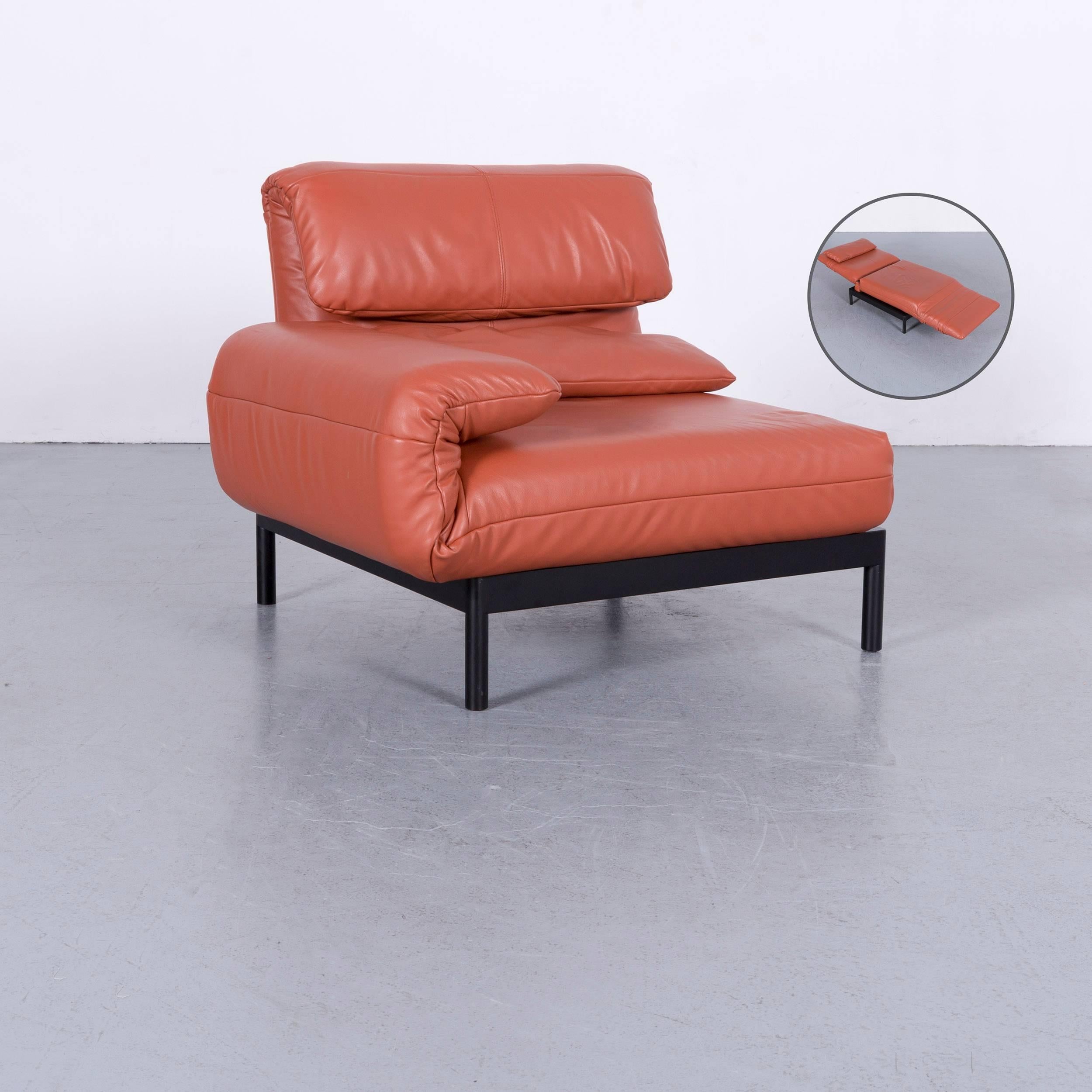 Rolf Benz Plura Designer Sofa Leather Orange Yellow Red Armchairs For Sale 10