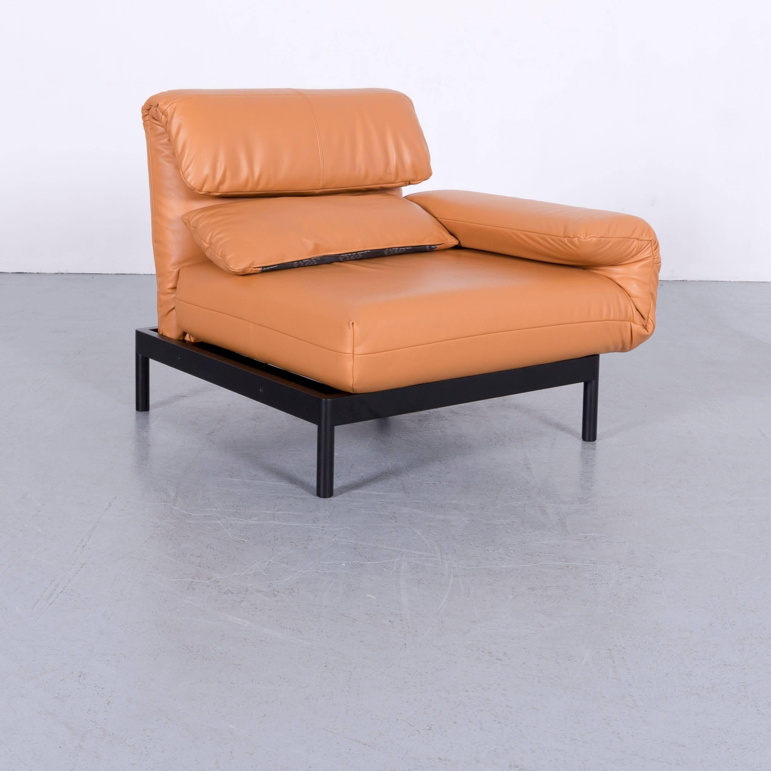 We bring to you an Rolf Benz Plura designer sofa leather orange yellow red armchairs.