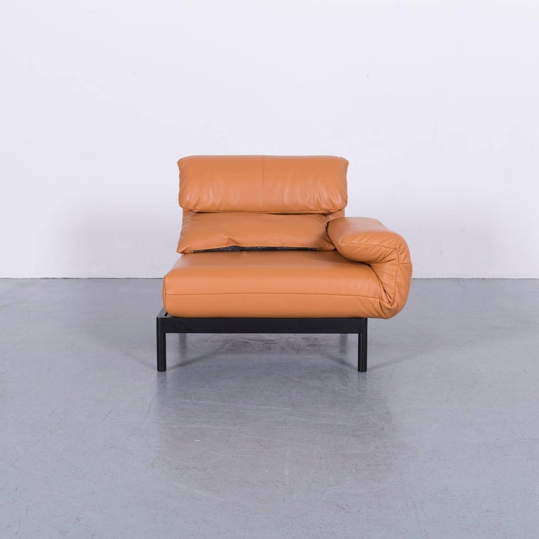 Rolf Benz Plura Designer Sofa Leather Orange Yellow Red Armchairs For Sale At 1stdibs