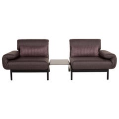 Rolf Benz Plura Fabric Sofa Anthracite Taupe Relax Function Sofa Bed Sleep