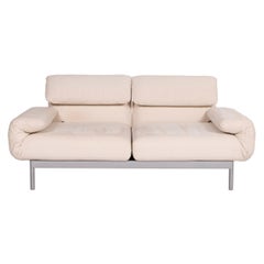 Rolf Benz Plura Fabric Sofa Beige Two-Seater Reclining Function