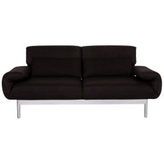 Rolf Benz Plura Fabric Sofa Black Two-Seat Function Relax Function Couch