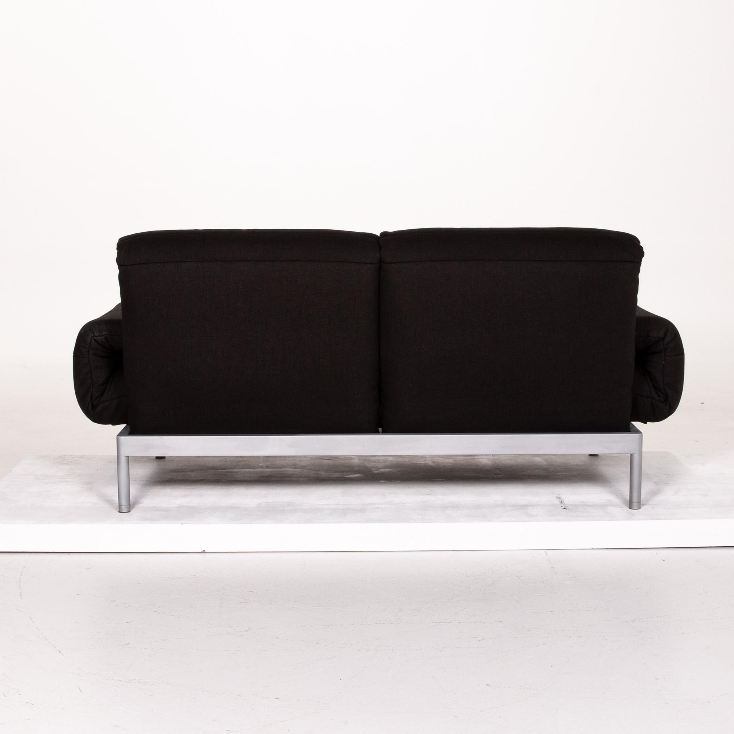 Rolf Benz Plura Fabric Sofa Black Two-Seat Function Relax Function Couch 5
