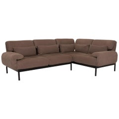 Rolf Benz Plura Fabric Sofa Dark Brown Corner Sofa Relax Function