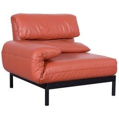 Rolf Benz Plura Leather Armchair Red Orange One-Seat Couch