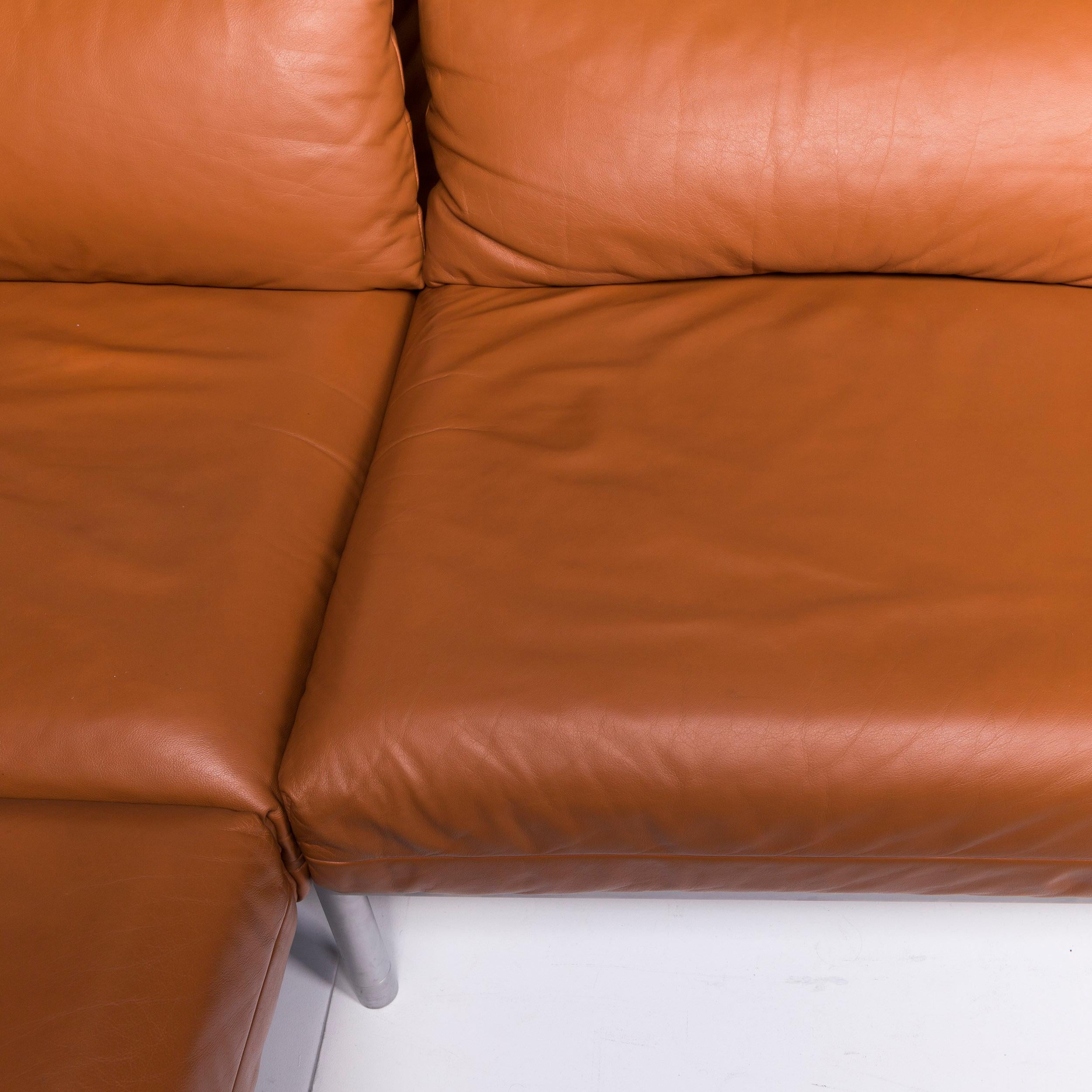 Rolf Benz Plura Leather Sofa Brown Corner Sofa Incl. Function 1
