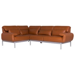 Rolf Benz Plura Leather Sofa Brown Corner Sofa Incl. Function
