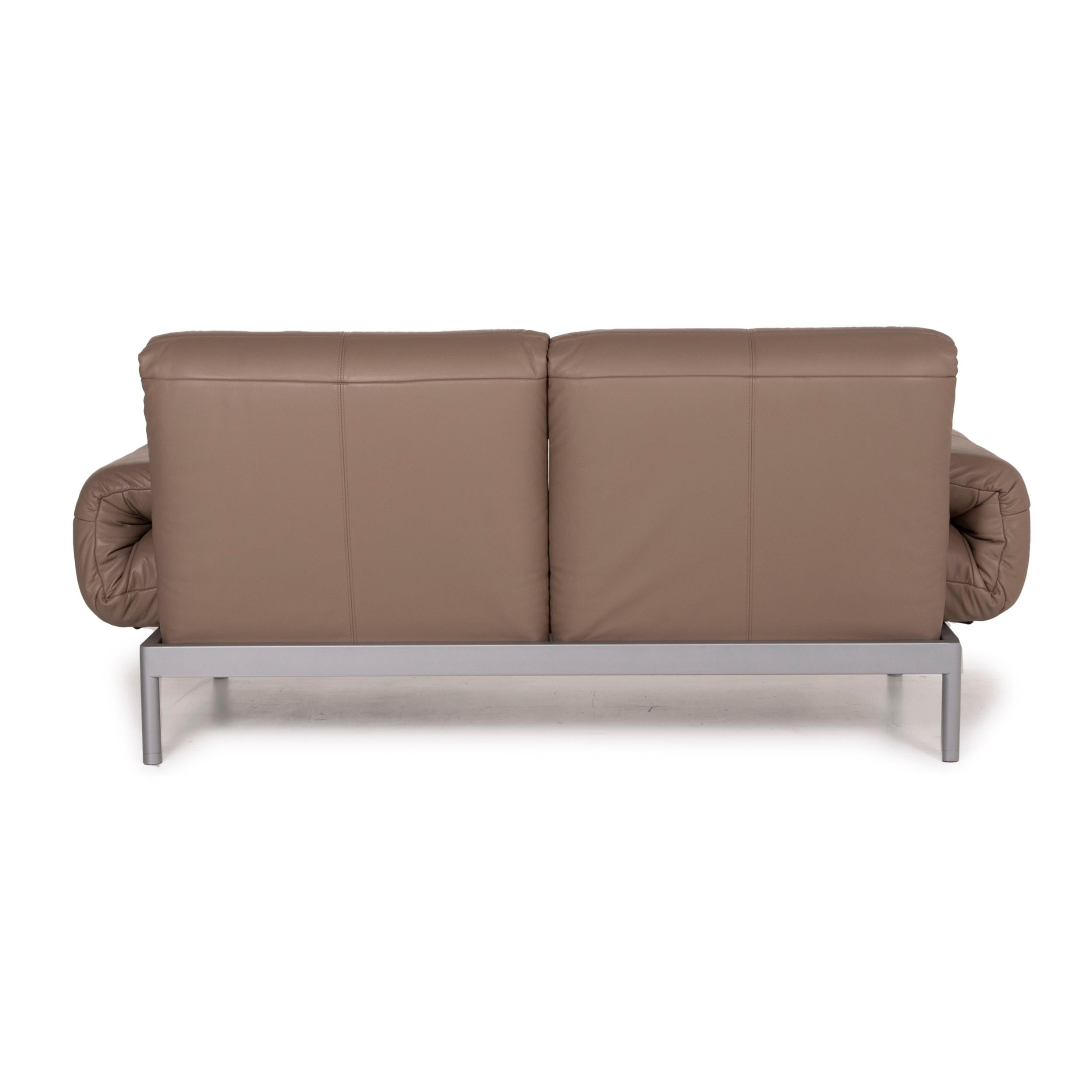 Rolf Benz Plura Leather Sofa Brown Two-Seater Function Reclining Function 5