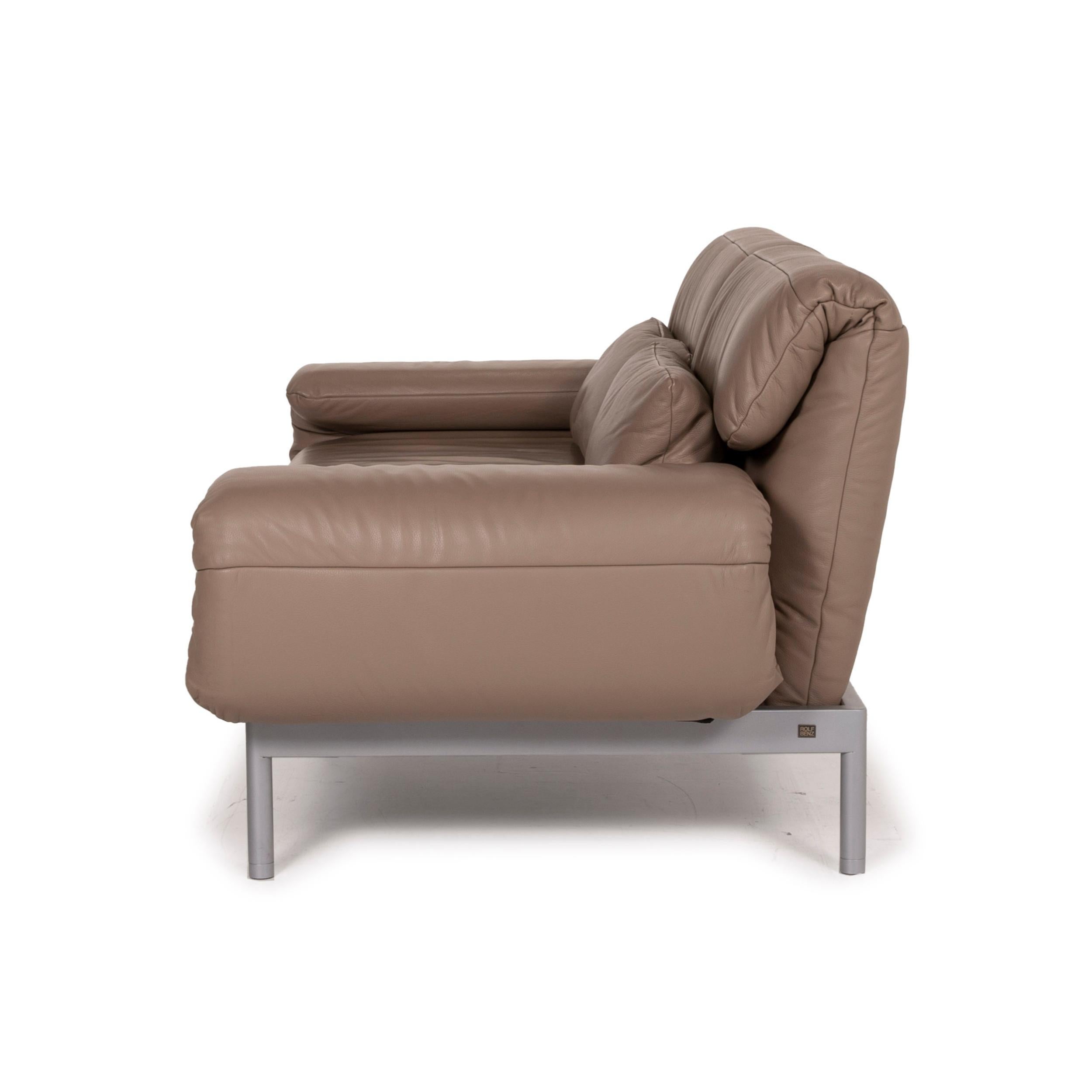Rolf Benz Plura Leather Sofa Brown Two-Seater Function Reclining Function 6