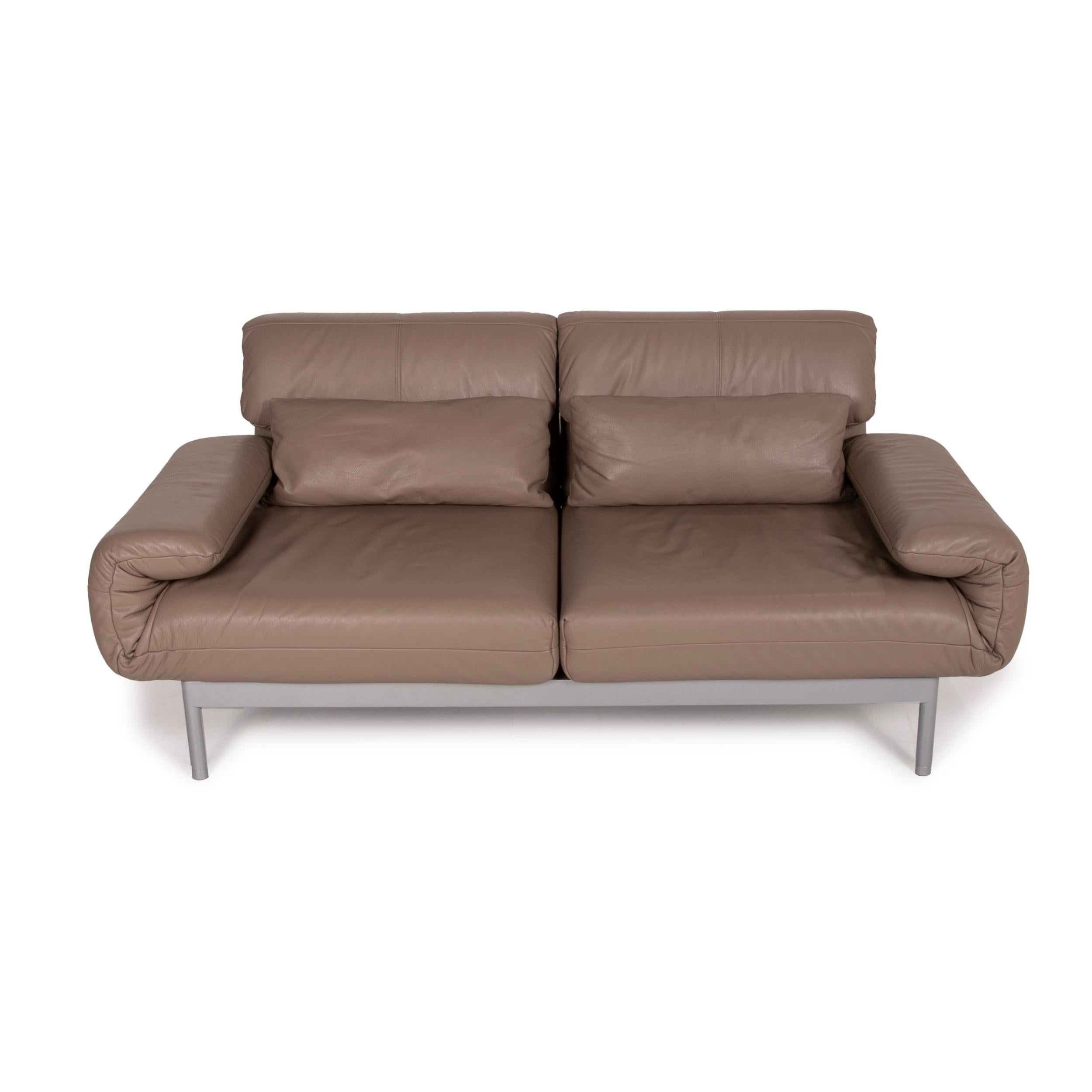 Rolf Benz Plura Leather Sofa Brown Two-Seater Function Reclining Function 3