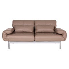 Rolf Benz Plura Leather Sofa Brown Two-Seater Function Reclining Function