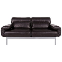 Rolf Benz Plura Leather Sofa Brown Two-Seat Incl. Function