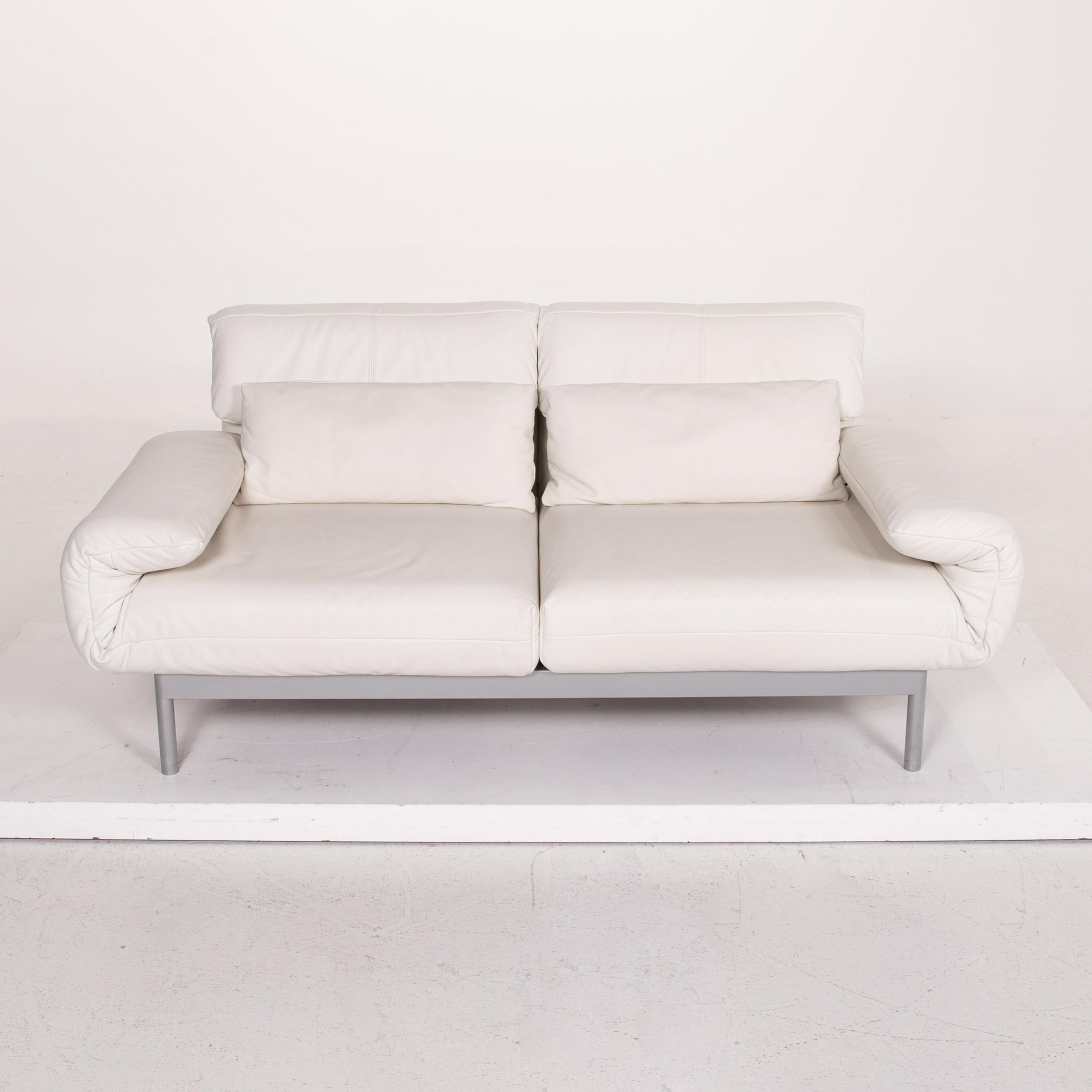 Rolf Benz Plura Leder Sofa Weiß Zweisitzer Funktion relax Function Couch 2
