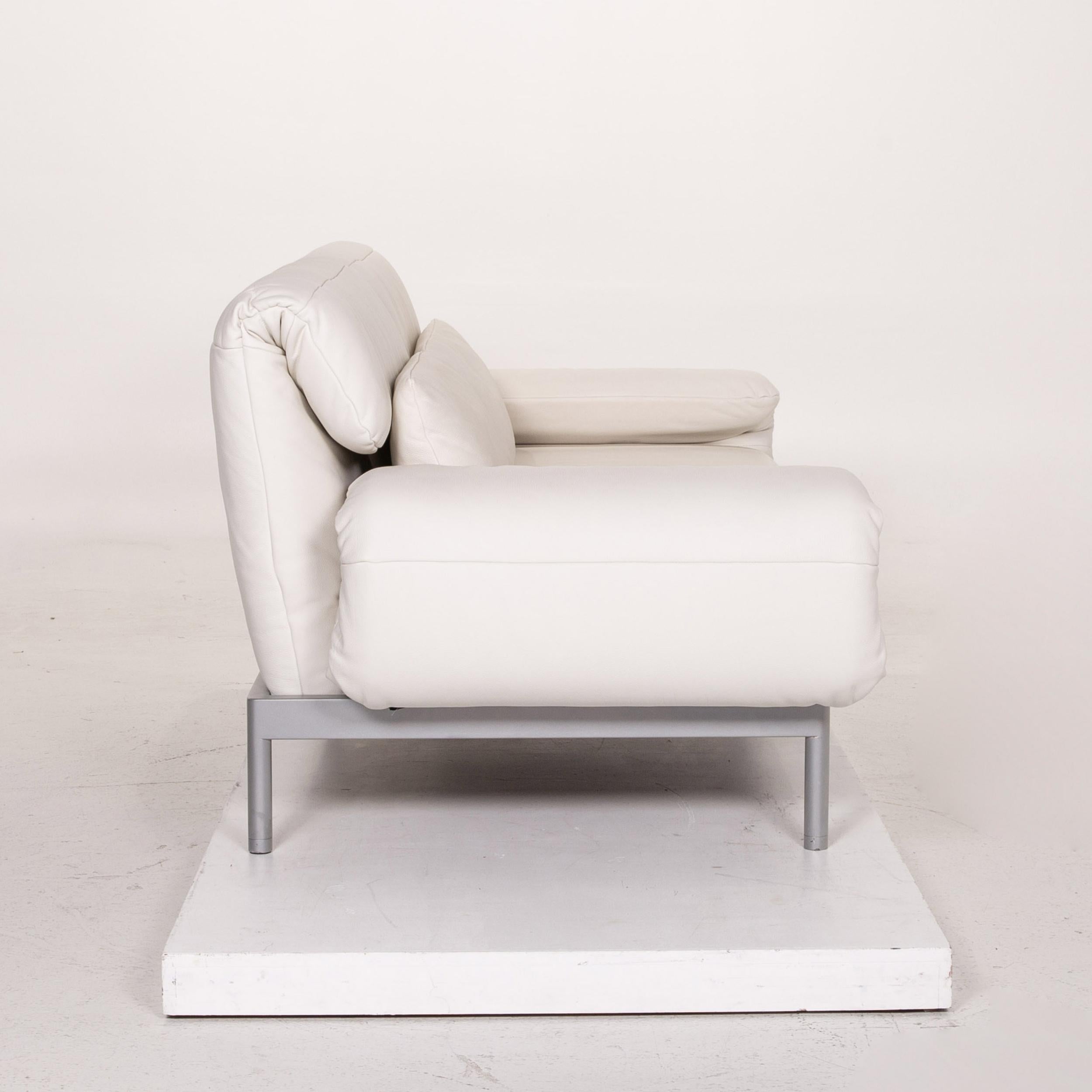 Rolf Benz Plura Leder Sofa Weiß Zweisitzer Funktion relax Function Couch 3