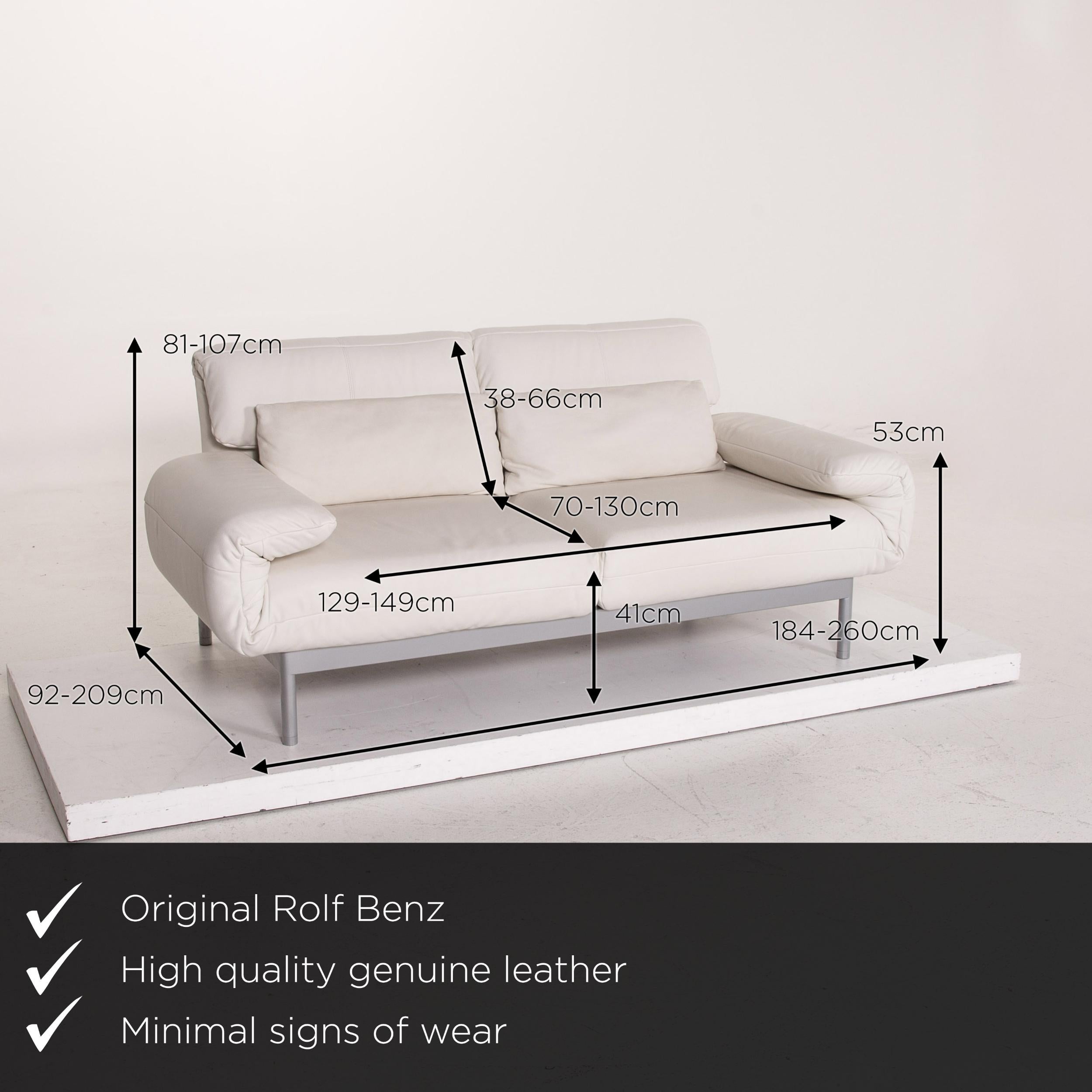 Wir präsentieren Ihnen ein Rolf Benz Plura Ledersofa weiß Zweisitzer Funktion Relax Funktion Couch.


 Produktabmessungen in Zentimetern:
 

Tiefe 92
Breite 184
Höhe 81
Sitzhöhe 41
Resthöhe 53
Sitztiefe 70
Sitzbreite 149
Rückenhöhe