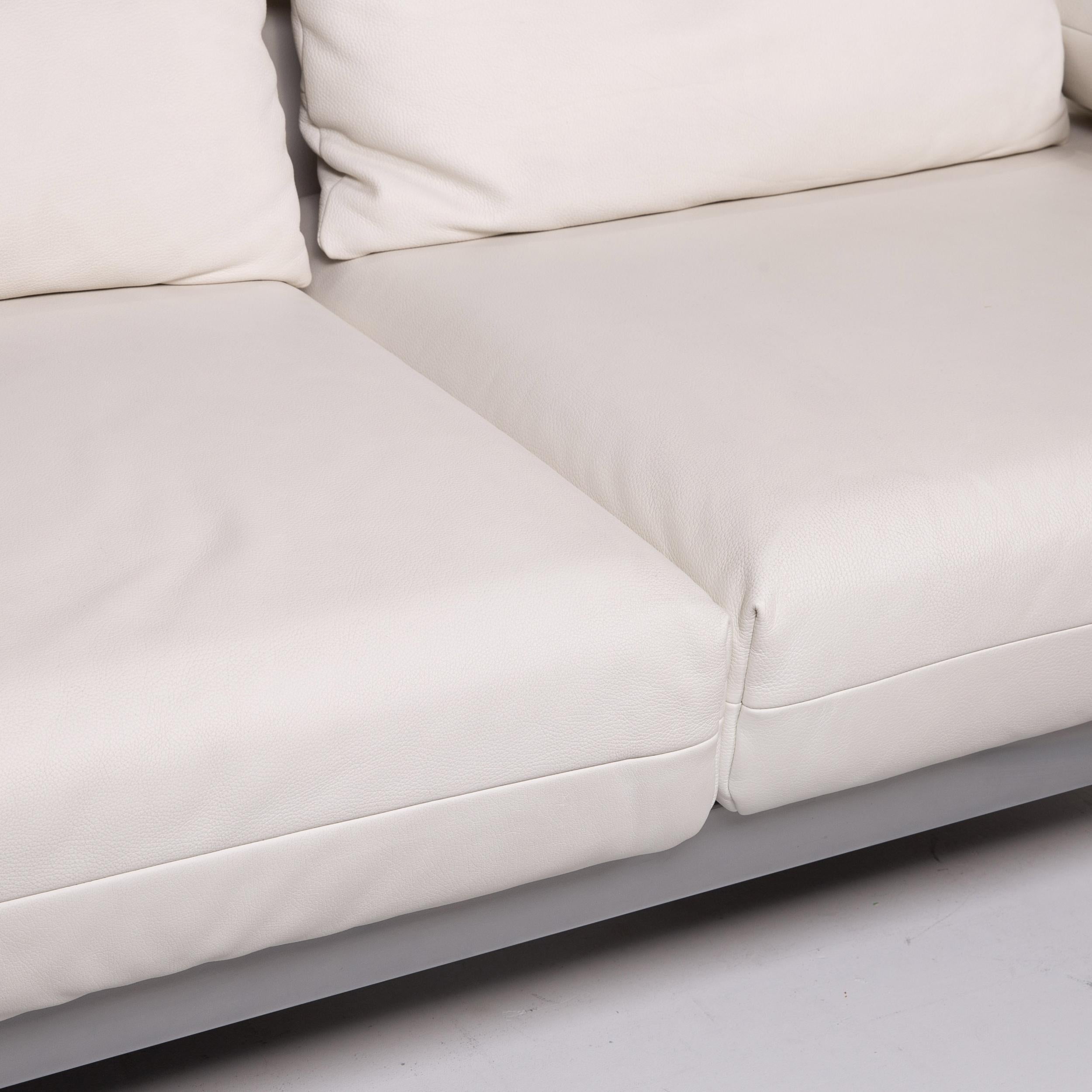 Rolf Benz Plura Leder Sofa Weiß Zweisitzer Funktion relax Function Couch (Moderne)