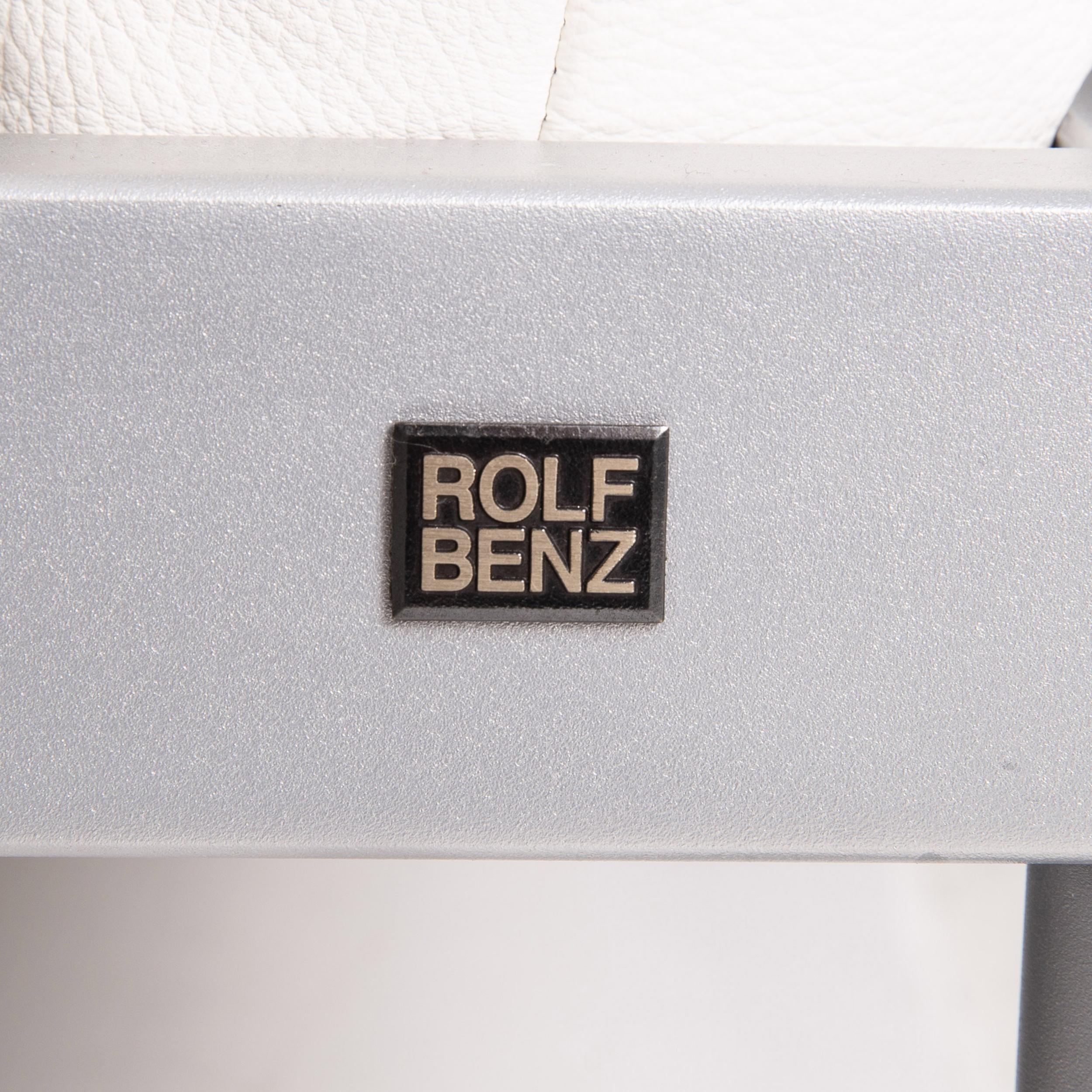 Rolf Benz Plura Leder Sofa Weiß Zweisitzer Funktion relax Function Couch (21. Jahrhundert und zeitgenössisch)