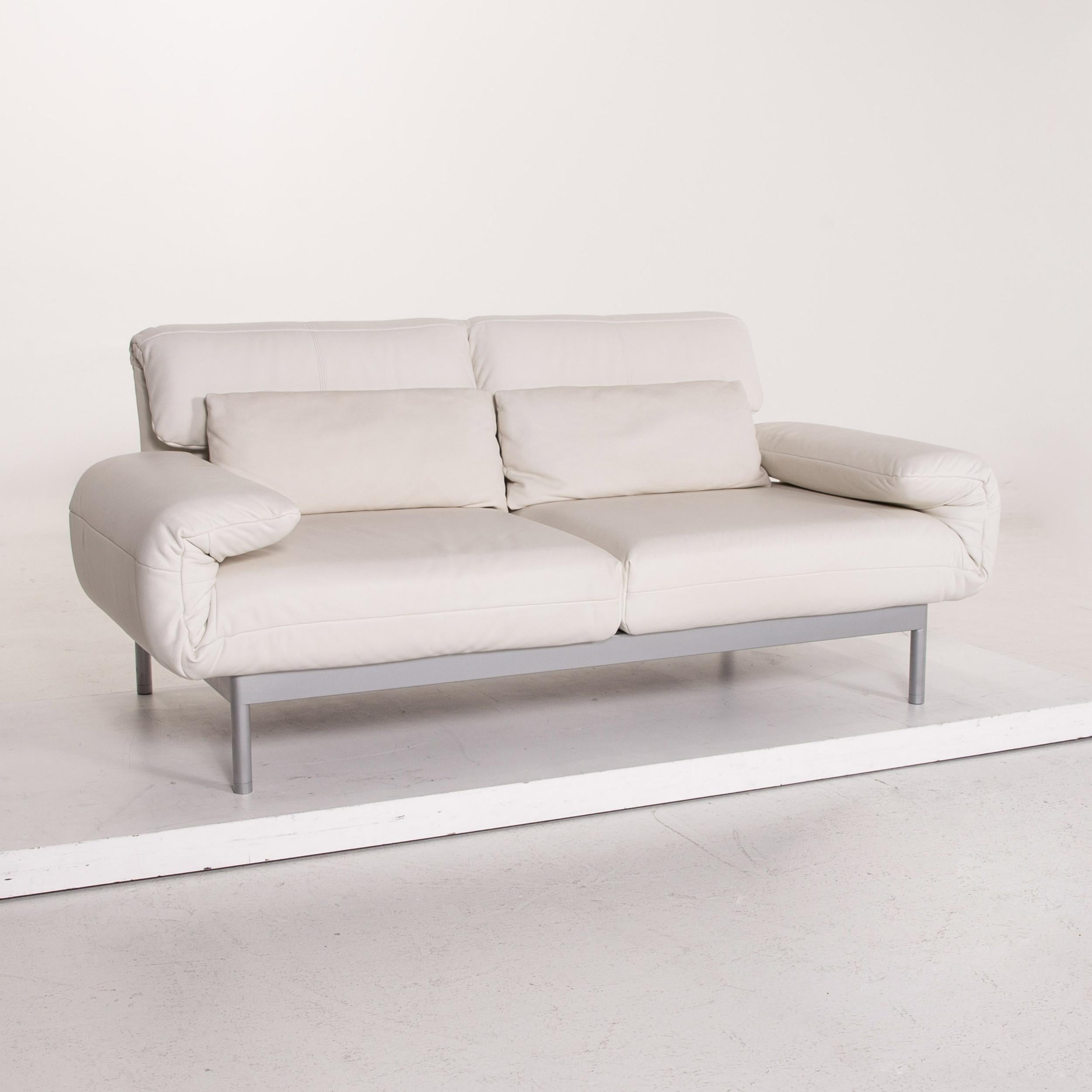 Rolf Benz Plura Leder Sofa Weiß Zweisitzer Funktion relax Function Couch 1