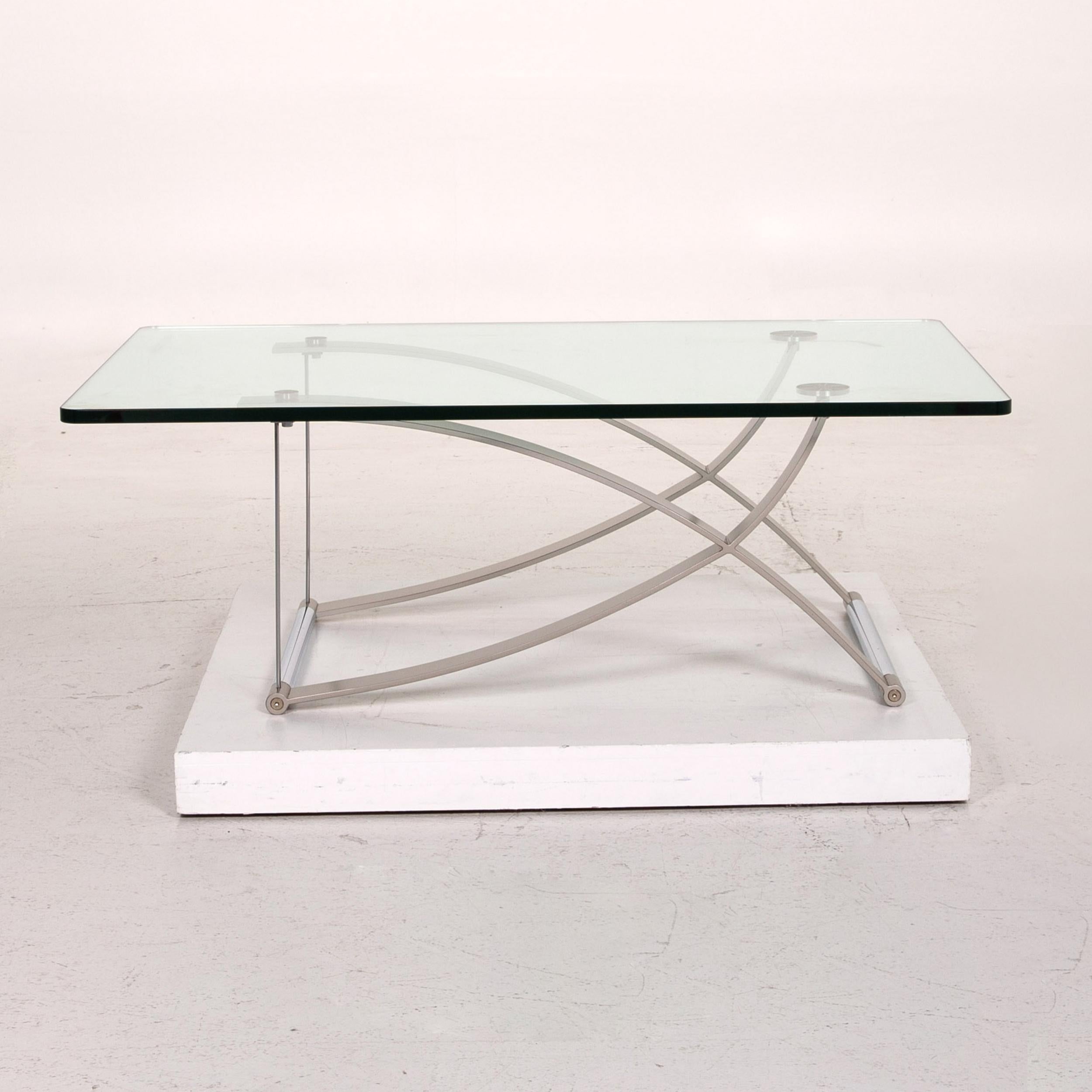 German Rolf Benz RB 1150 Glass Coffee Table Metal Table