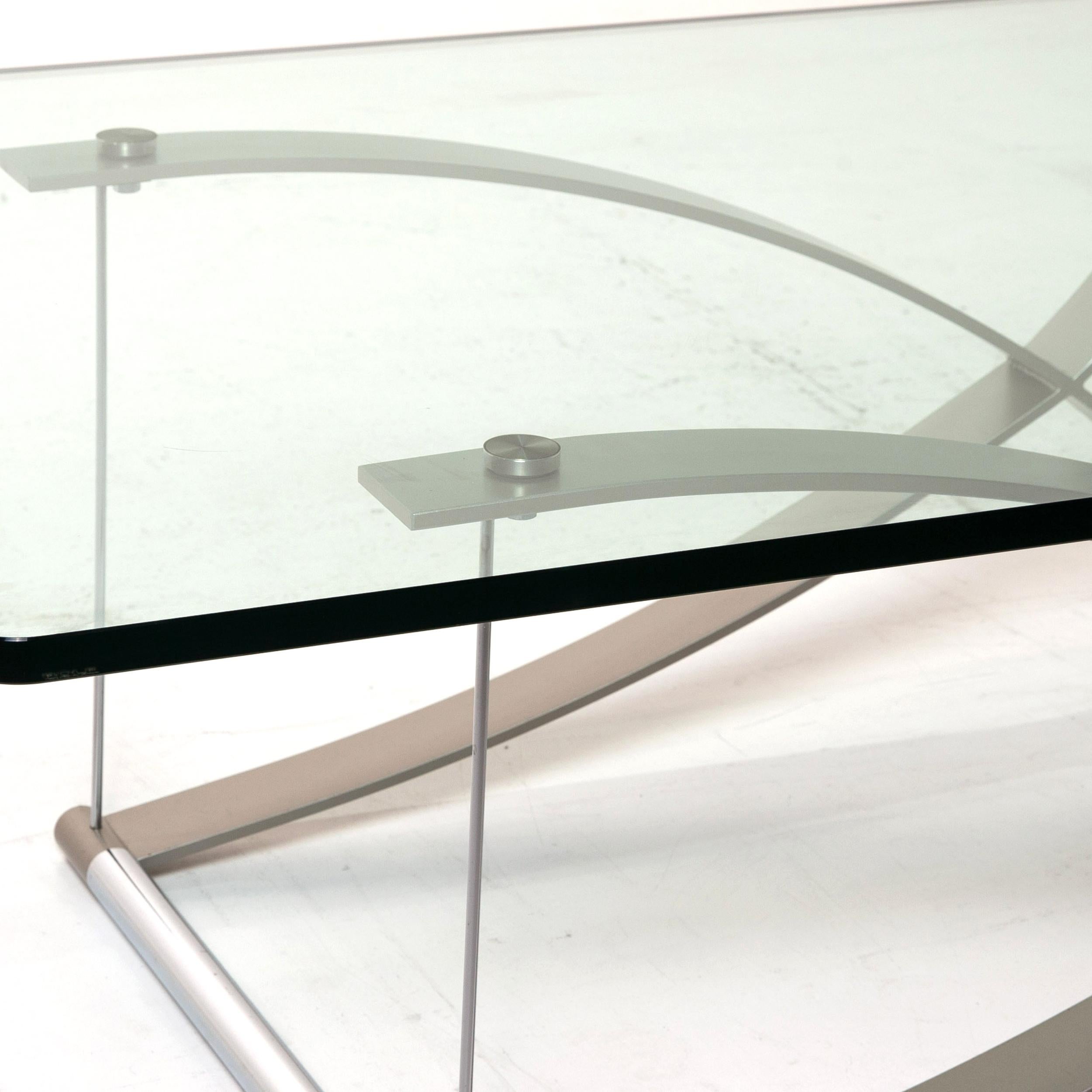 Rolf Benz RB 1150 Glass Coffee Table Metal Table In Good Condition In Cologne, DE