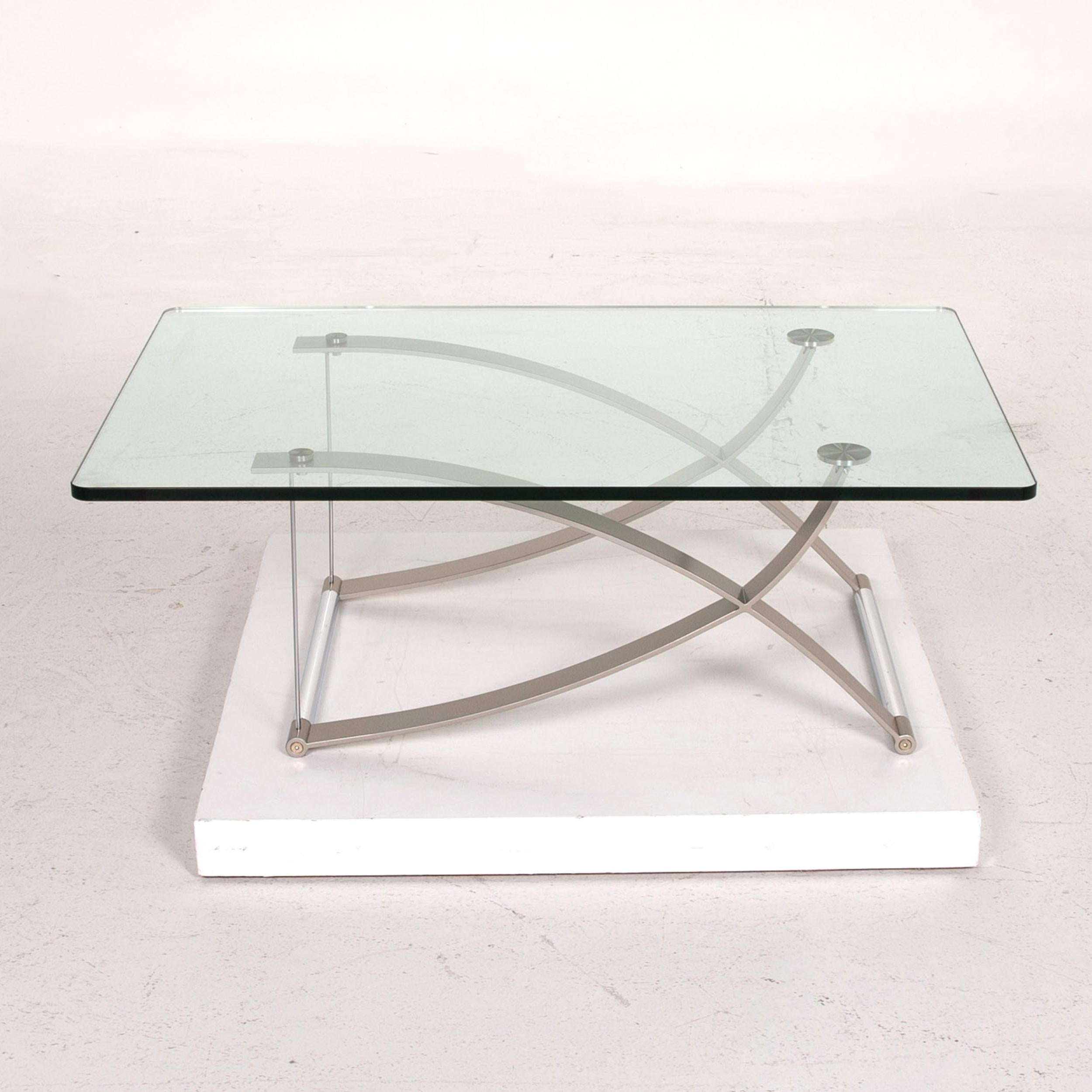 Contemporary Rolf Benz RB 1150 Glass Coffee Table Metal Table