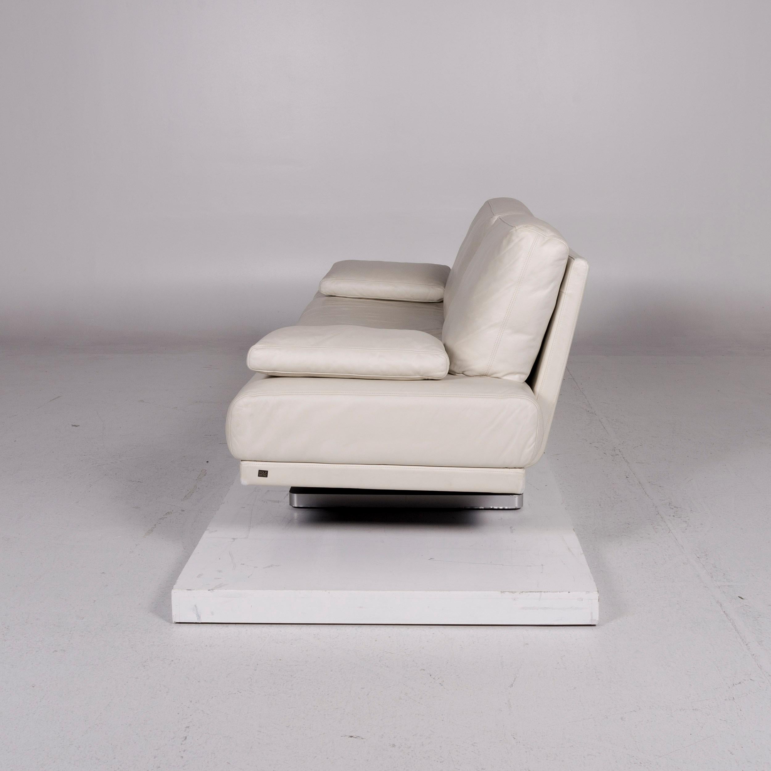 Rolf Benz Rolf Benz 345 Leather Sofa White Two-Seat Couch 1