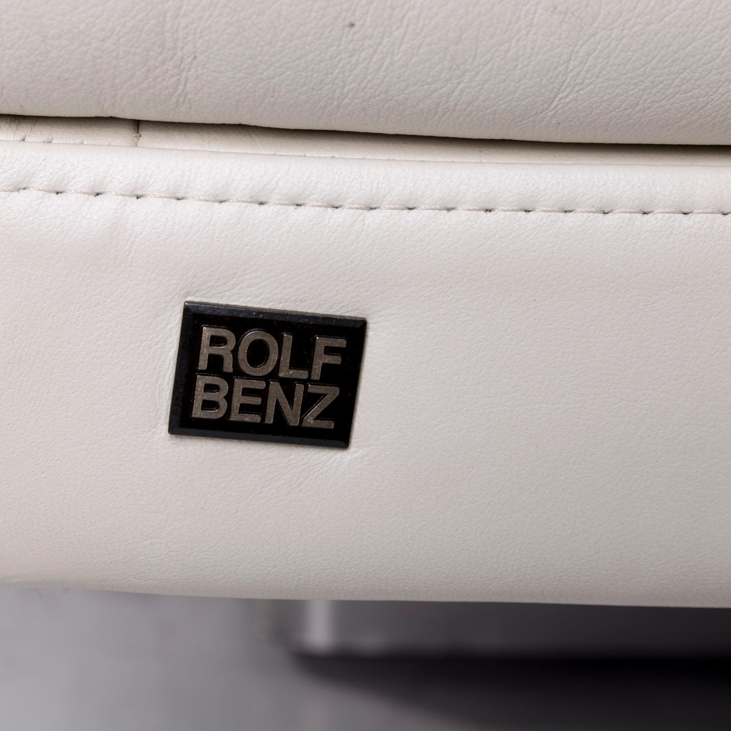 Modern Rolf Benz Rolf Benz 345 Leather Sofa White Two-Seat Couch