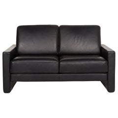 Rolf Benz Rolf Benz Ego Leather Sofa Black Two-Seat Couch