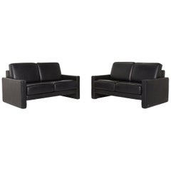 Rolf Benz Rolf Benz Ego Leather Sofa Garnitu Black 2 Two-Seat