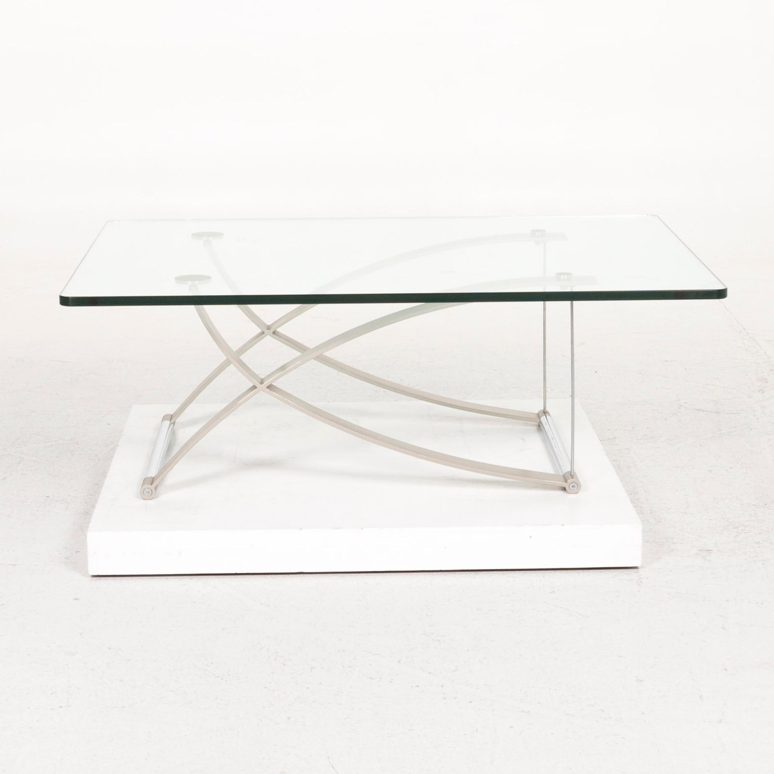 Rolf Benz Rolf Benz RB 1150 Glas Couchtisch Silber Tisch 4