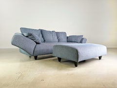 Rolf Benz Divano 333 Divano con pouf Poggiapiedi Tre posti