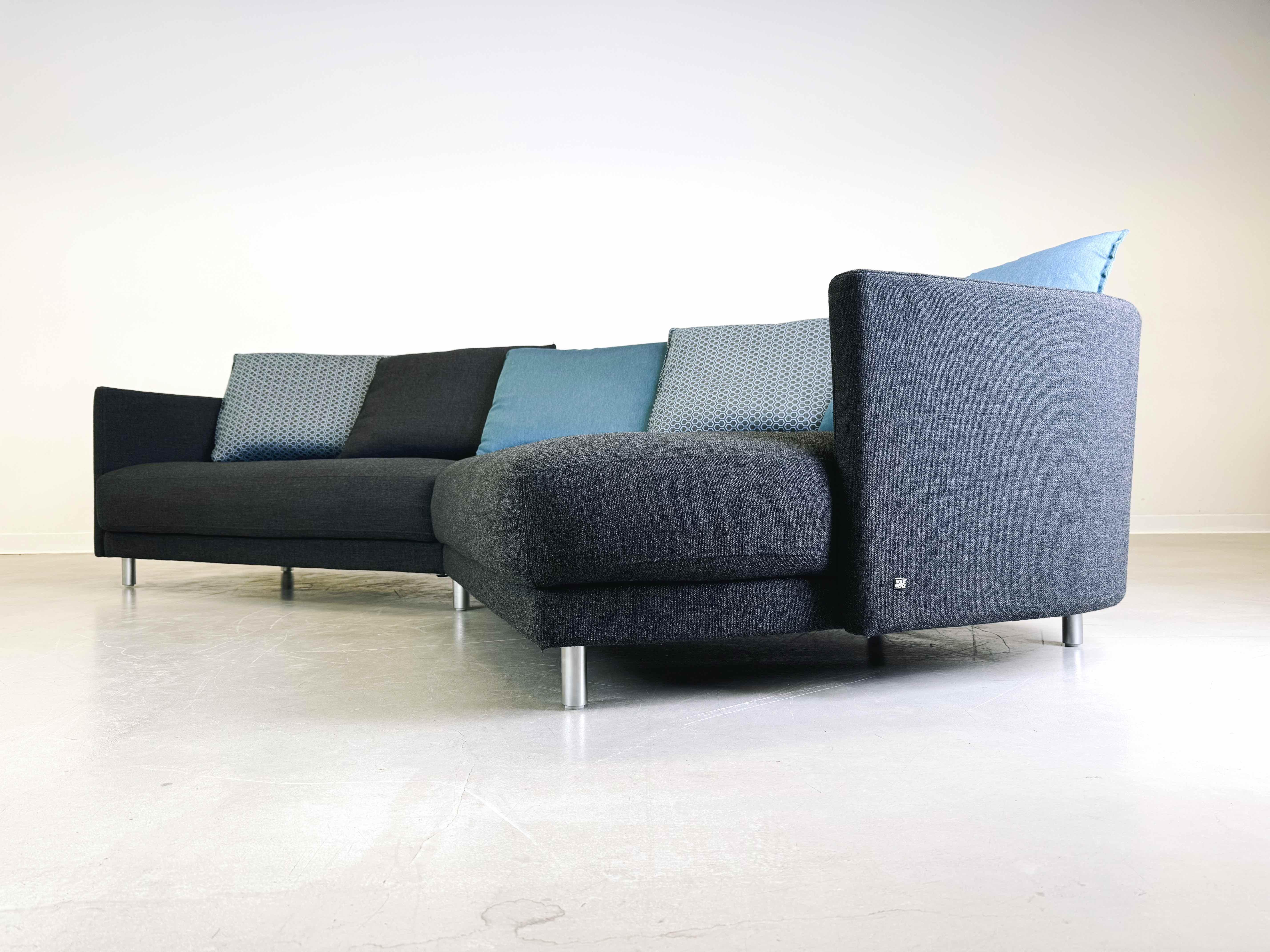 Sofa Couch Onda Fabric Corner Sofa/ Corner Couch Design Rolf Benz en vente 3