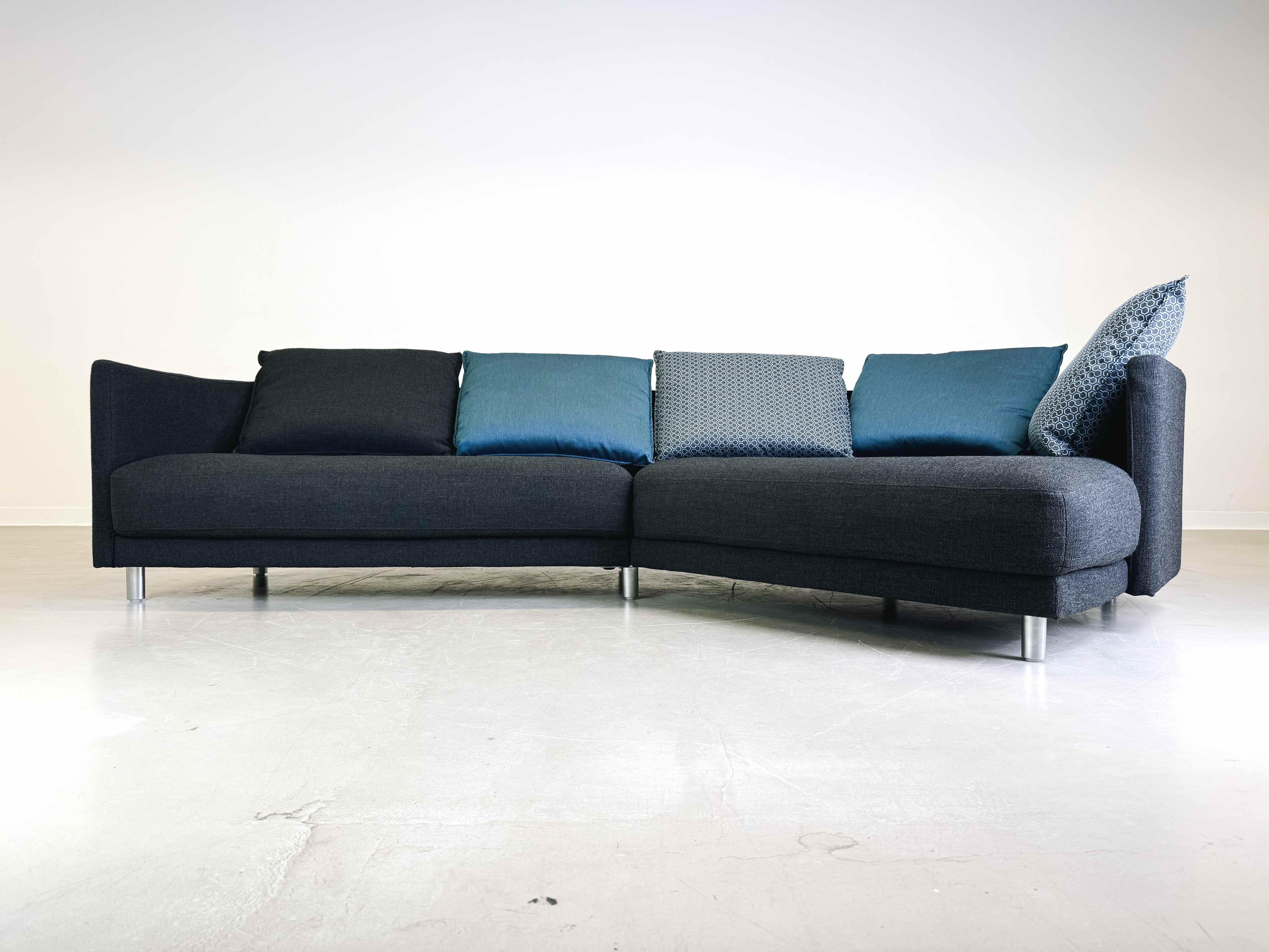 Sofa Couch Onda Fabric Corner Sofa/ Corner Couch Design Rolf Benz Bon état - En vente à Berlin, DE