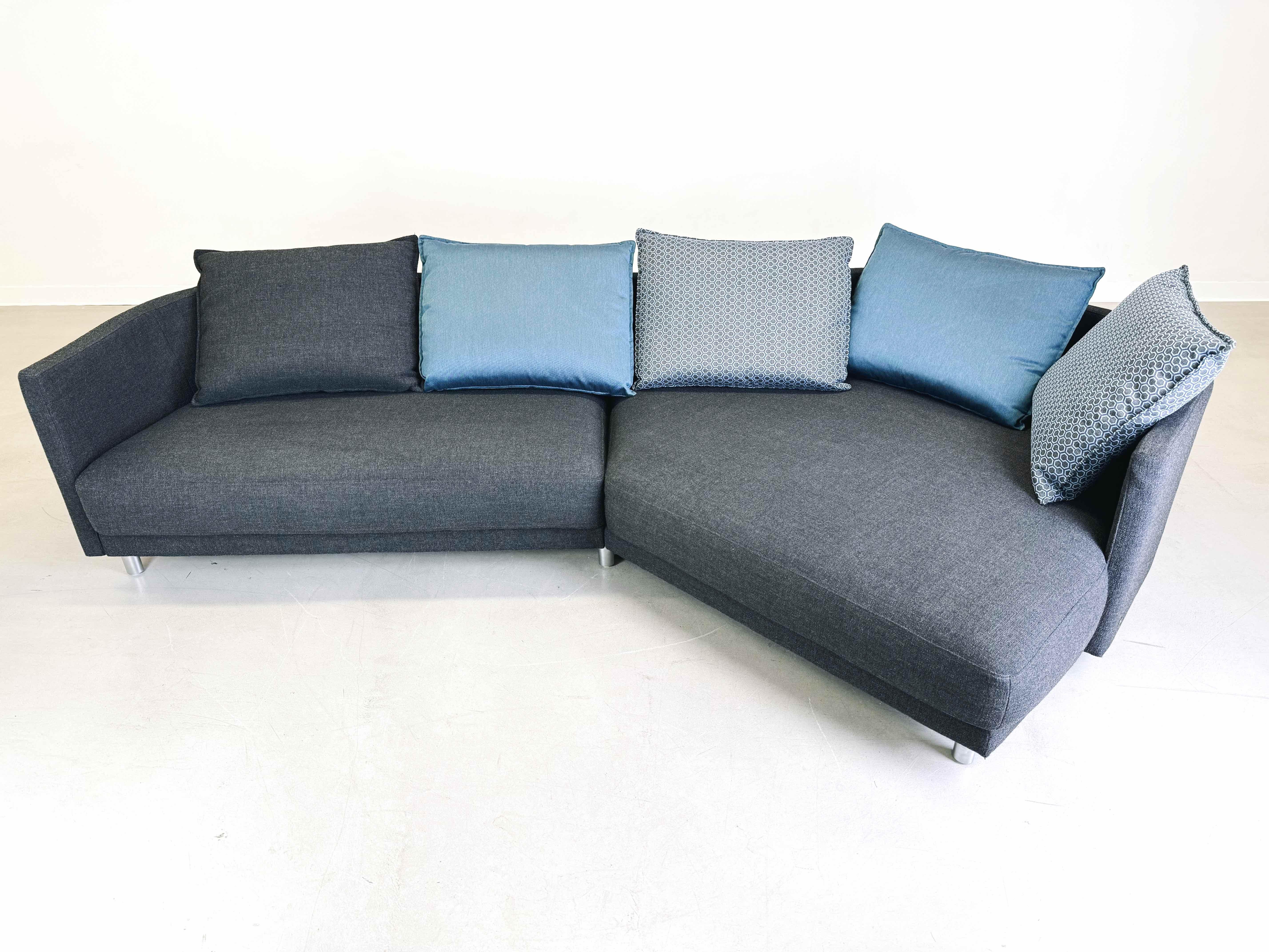 XXIe siècle et contemporain Sofa Couch Onda Fabric Corner Sofa/ Corner Couch Design Rolf Benz en vente