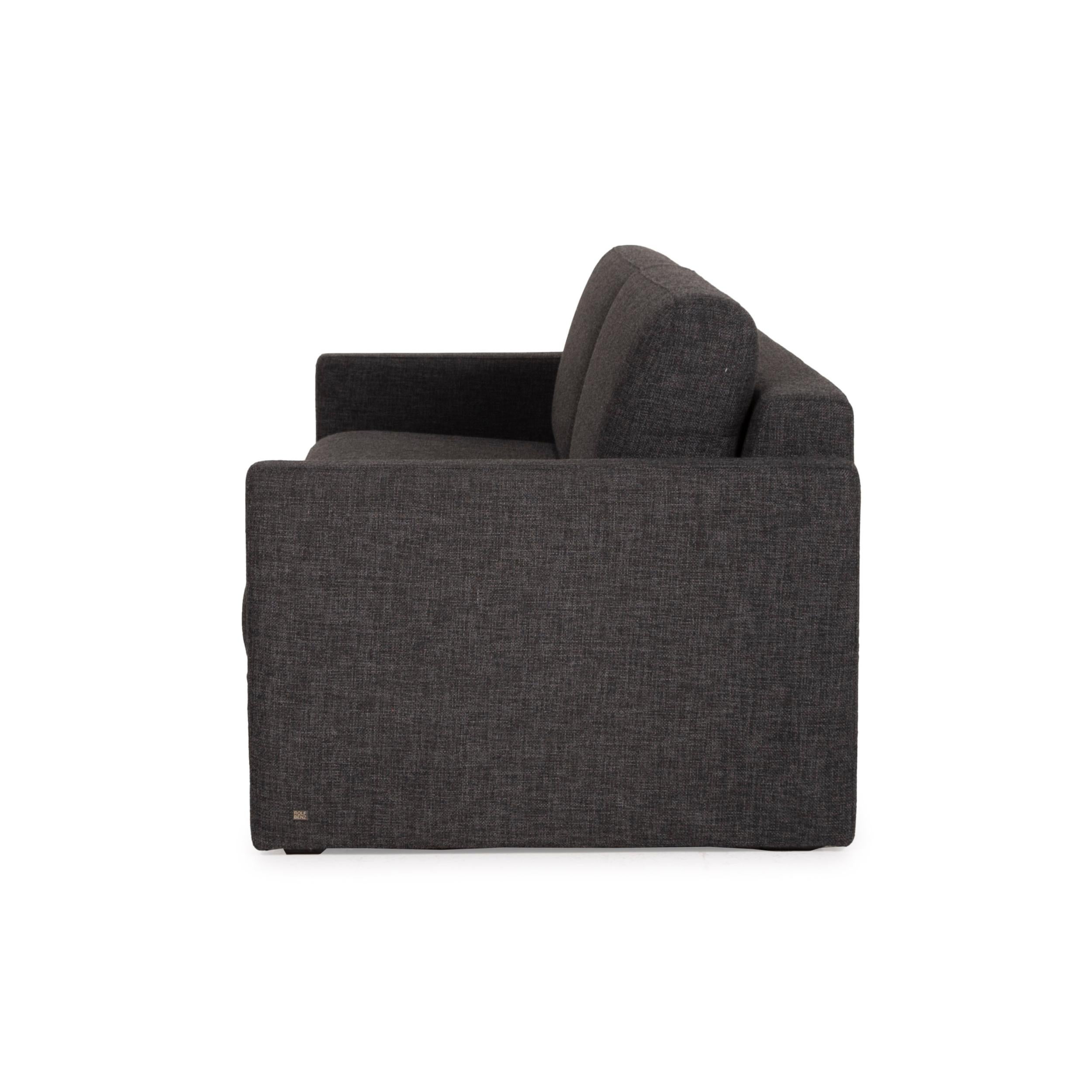 Rolf Benz Two-Seater Sofa Fabric Gray Anthracite For Sale 4