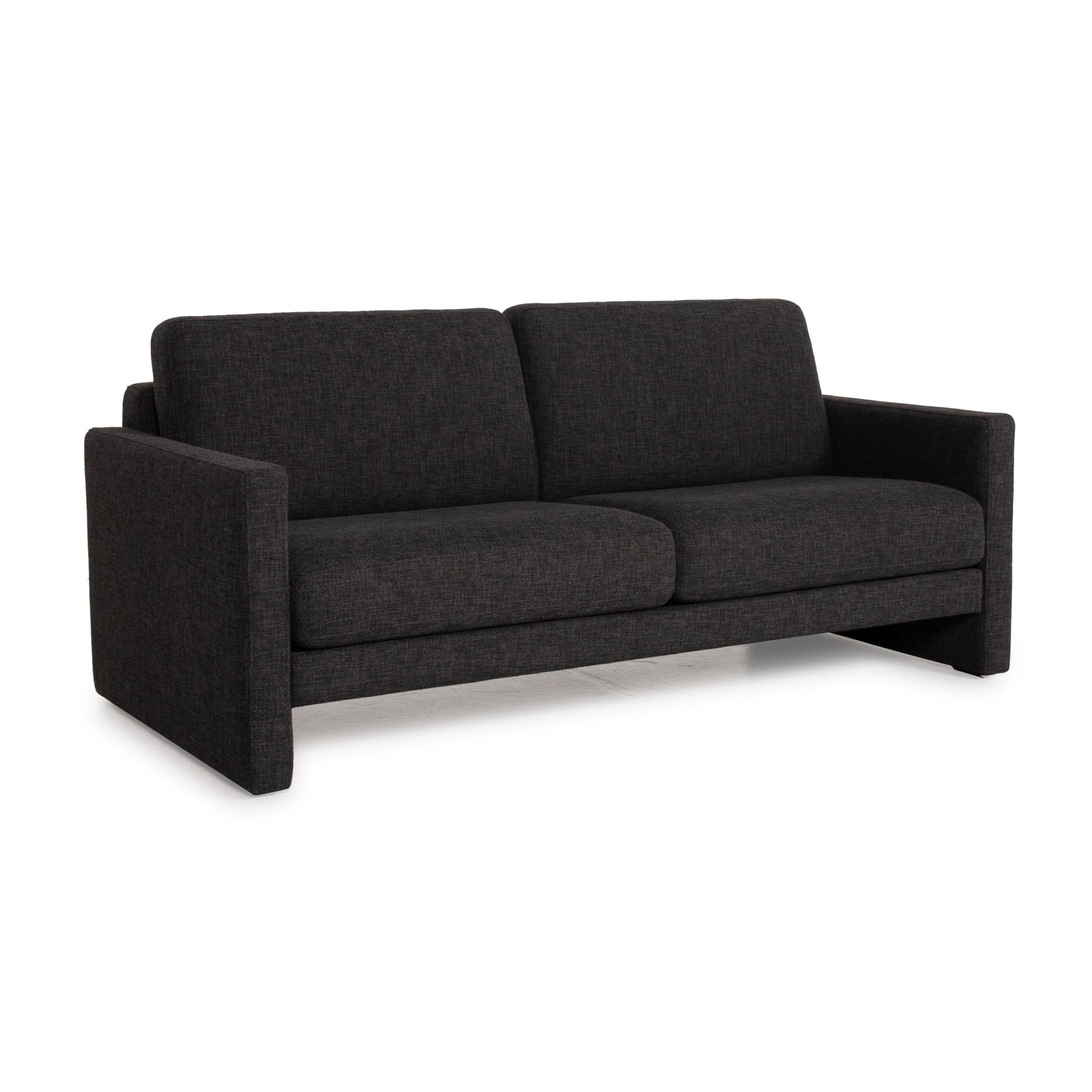 Contemporary Rolf Benz Two-Seater Sofa Fabric Gray Anthracite For Sale