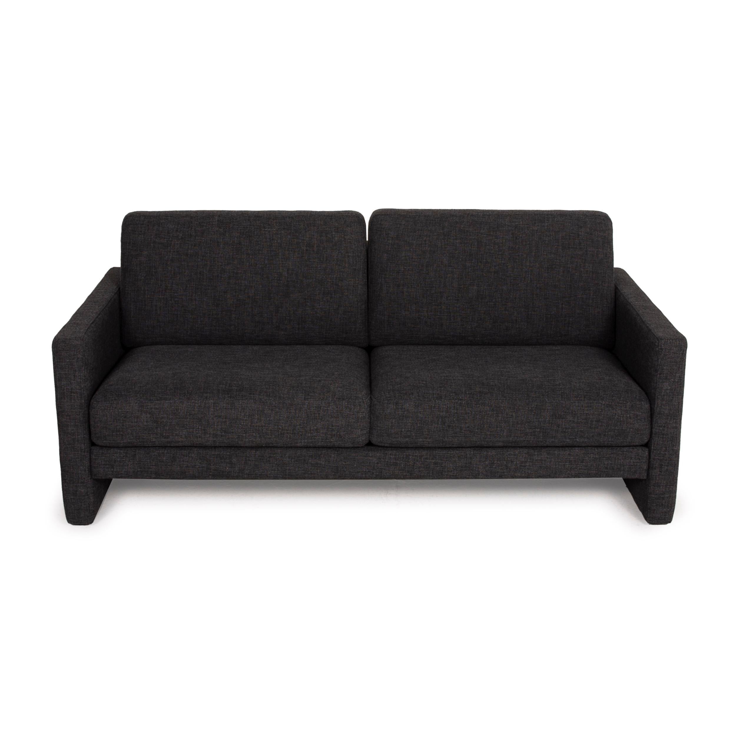Rolf Benz Two-Seater Sofa Fabric Gray Anthracite For Sale 1