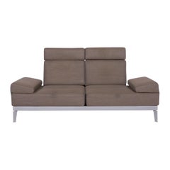 Rolf Benz Vario Fabric Sofa Olive Gray Three-Seat Includes Function