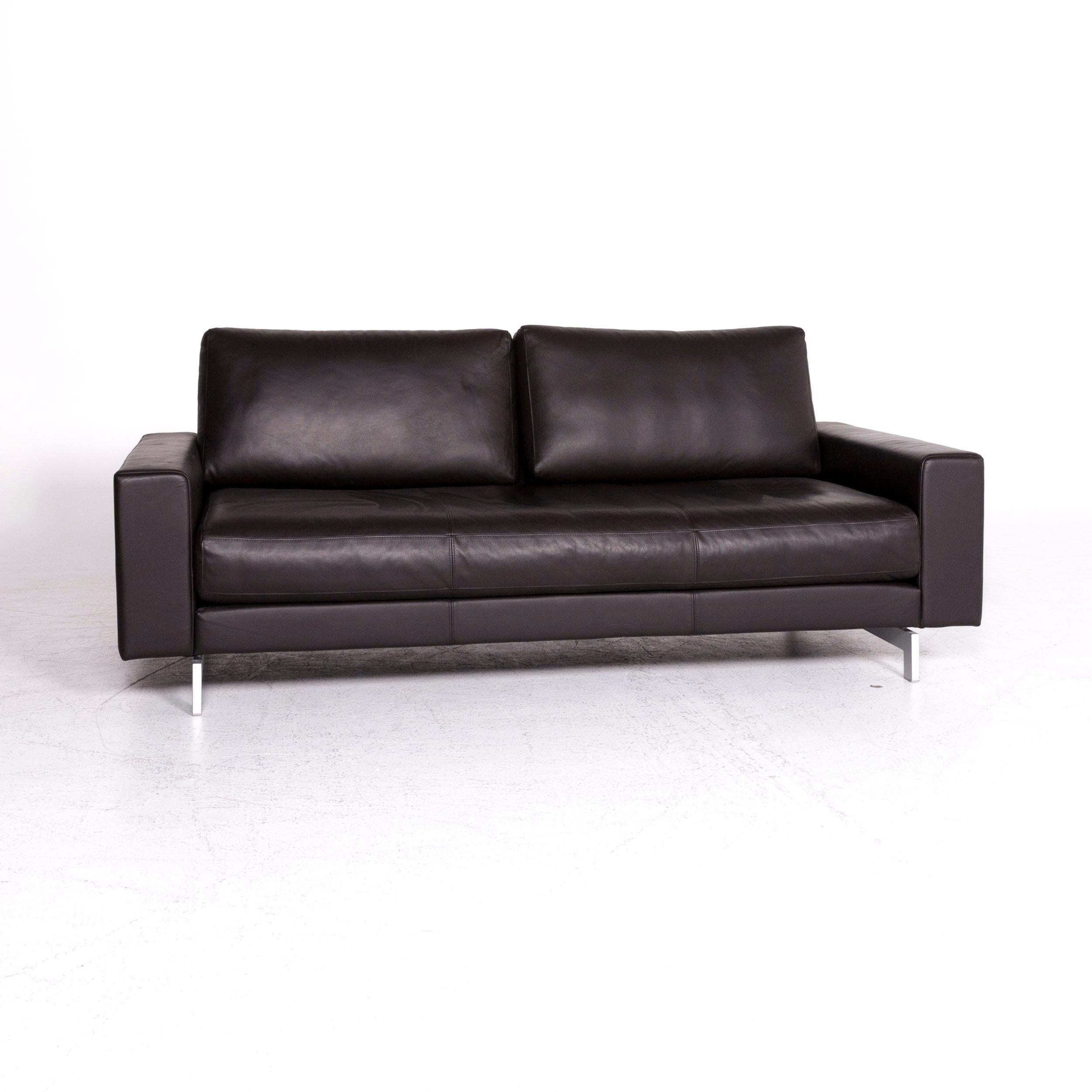 Modern Rolf Benz Vida Designer Leather Sofa Brown Two-Seat Couch