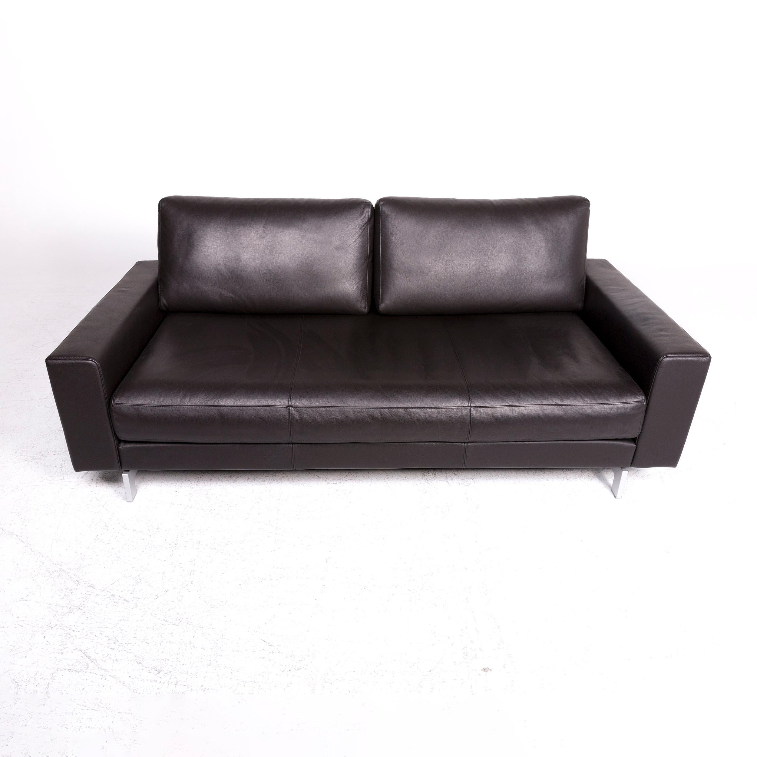 Contemporary Rolf Benz Vida Designer Leather Sofa Brown Two-Seat Couch