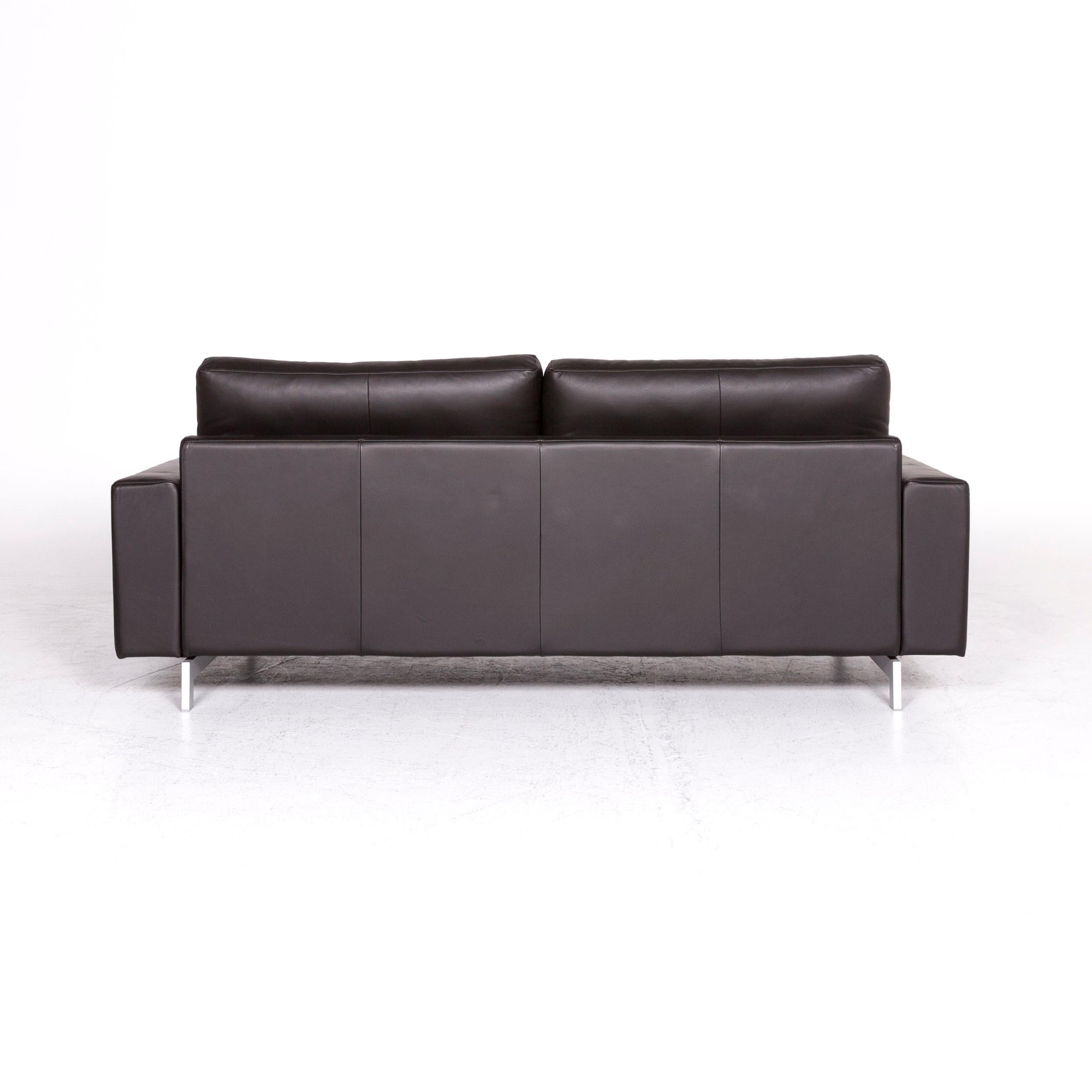 Rolf Benz Vida Designer Leather Sofa Brown Two-Seat Couch 3