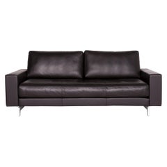 Rolf Benz Vida Designer Leather Sofa Brown Two-Seat Couch