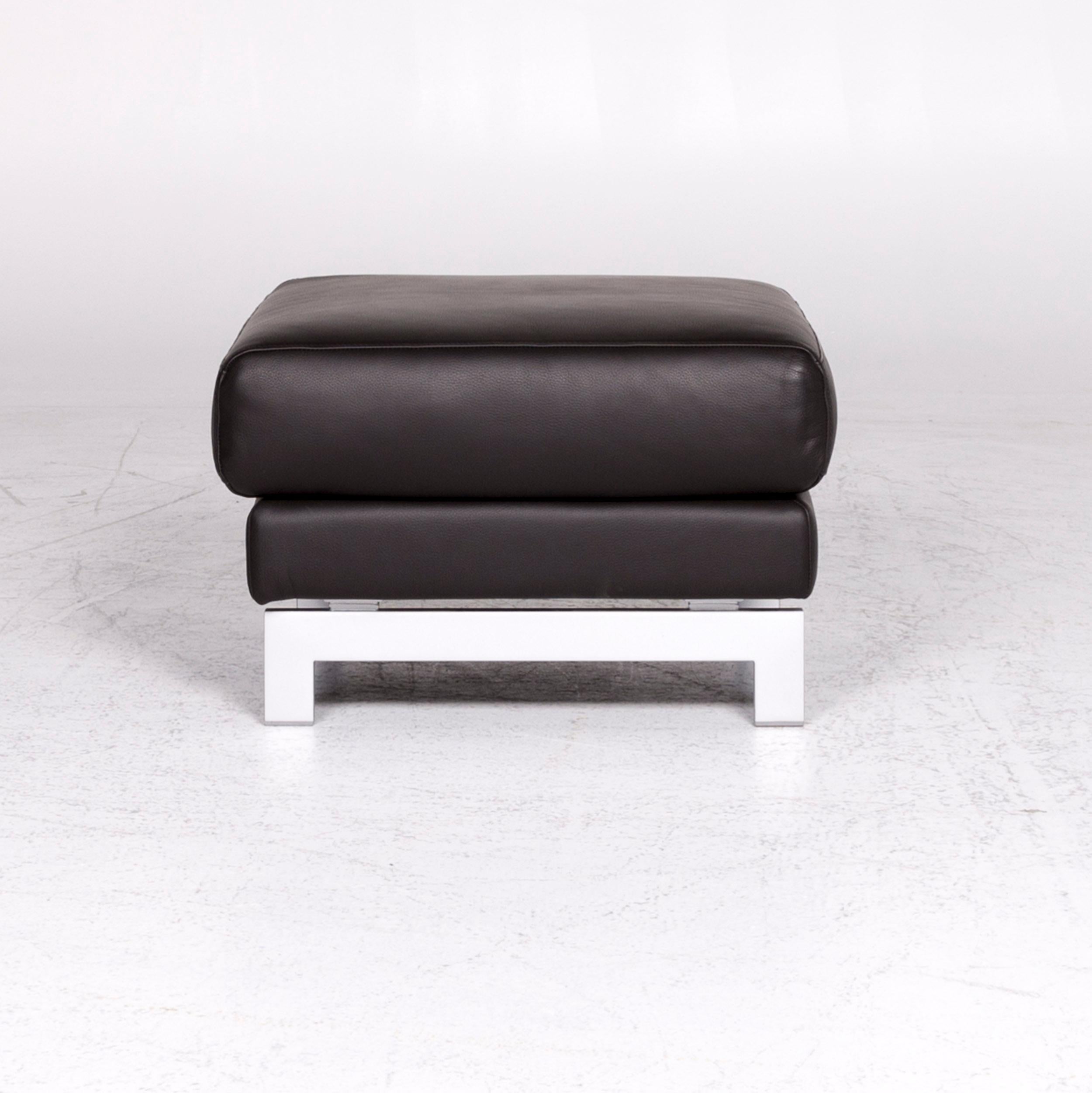 Rolf Benz Vida Designer Leather Stool Brown Footstool For Sale 1