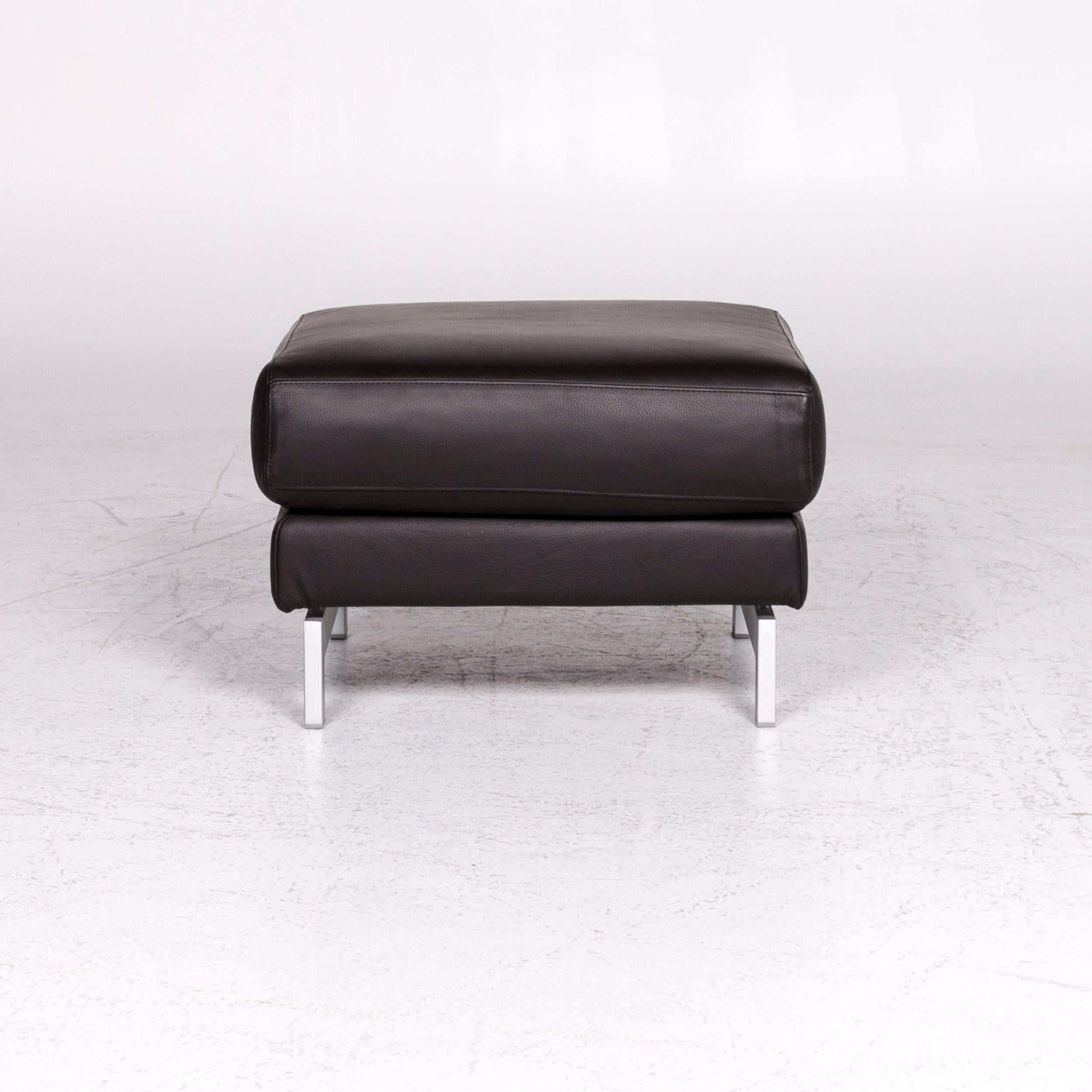 Rolf Benz Vida Designer Leather Stool Brown Footstool For Sale 2