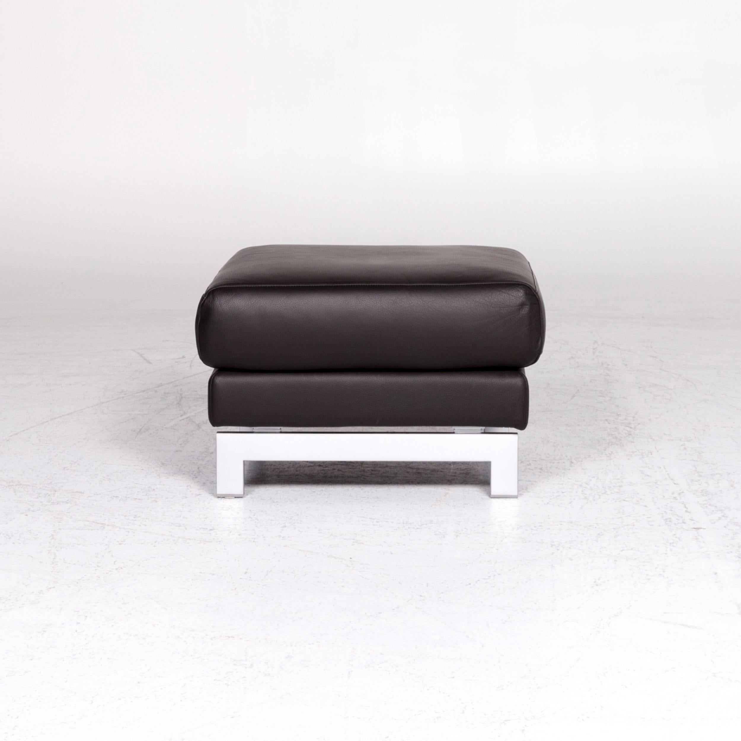 Rolf Benz Vida Designer Leather Stool Brown Footstool For Sale 3